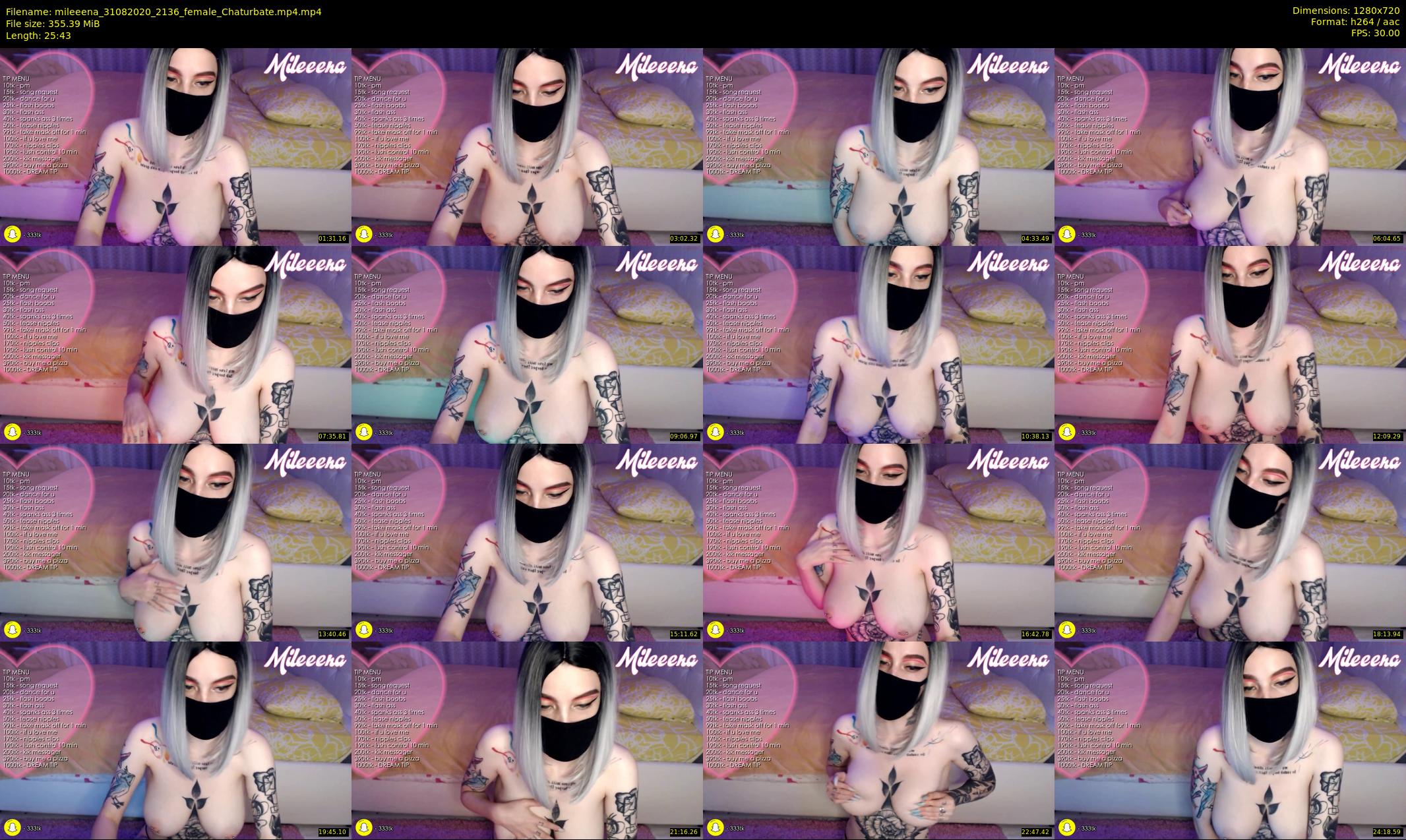 mileeena — 26 minute Chaturbate female cam show recording, 720p, Aug 31, 2020