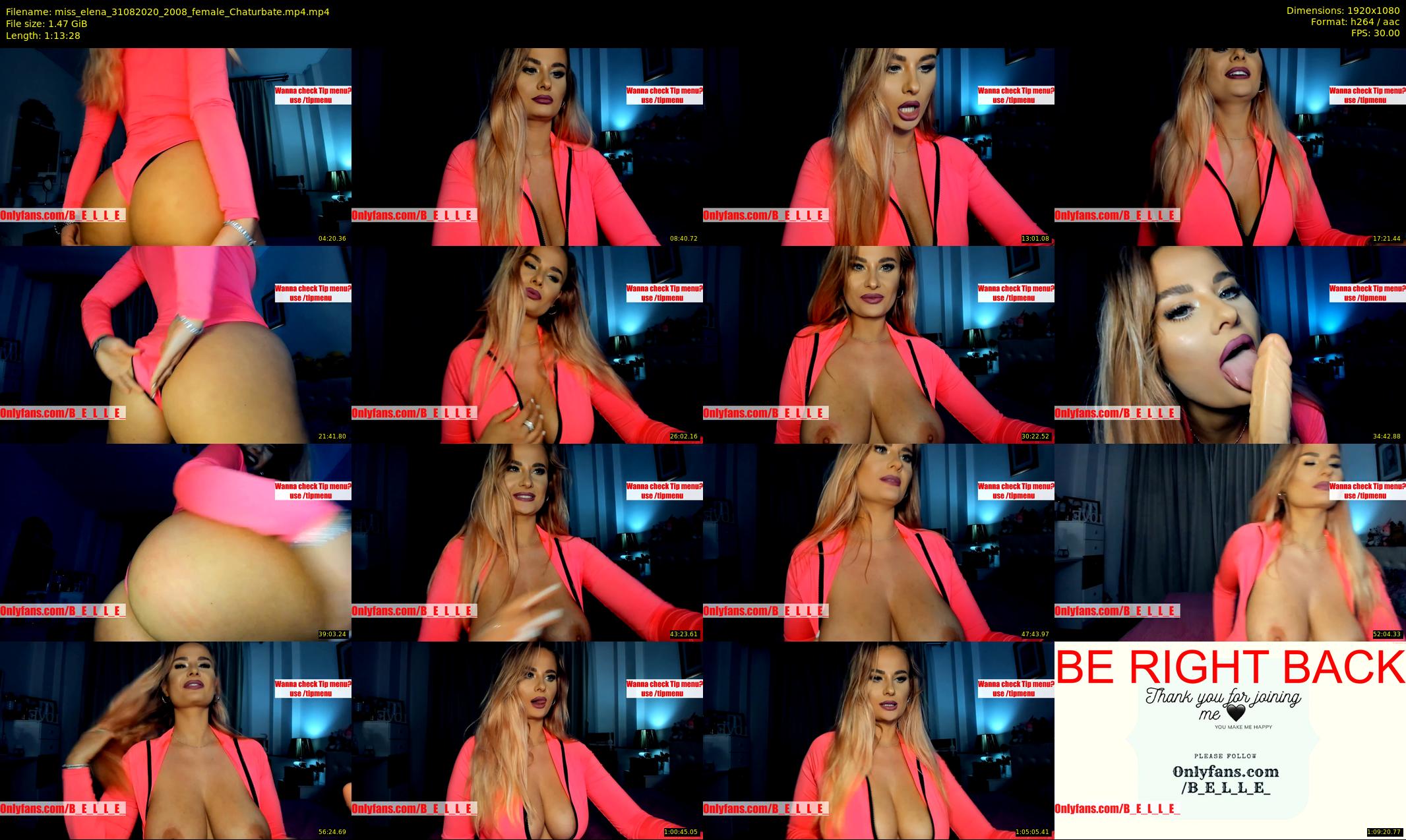 miss_elena — 74 minute Chaturbate female cam show recording, 1080p, Aug 31, 2020