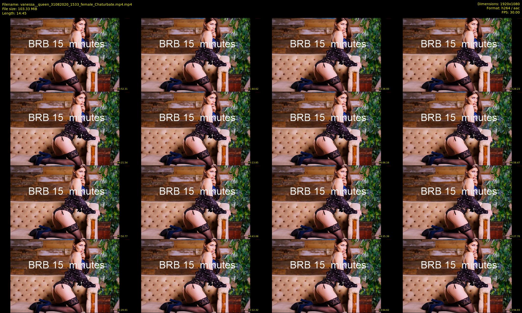 vanessa__queen — 15 minute Chaturbate female cam show recording, 1080p, Aug 31, 2020