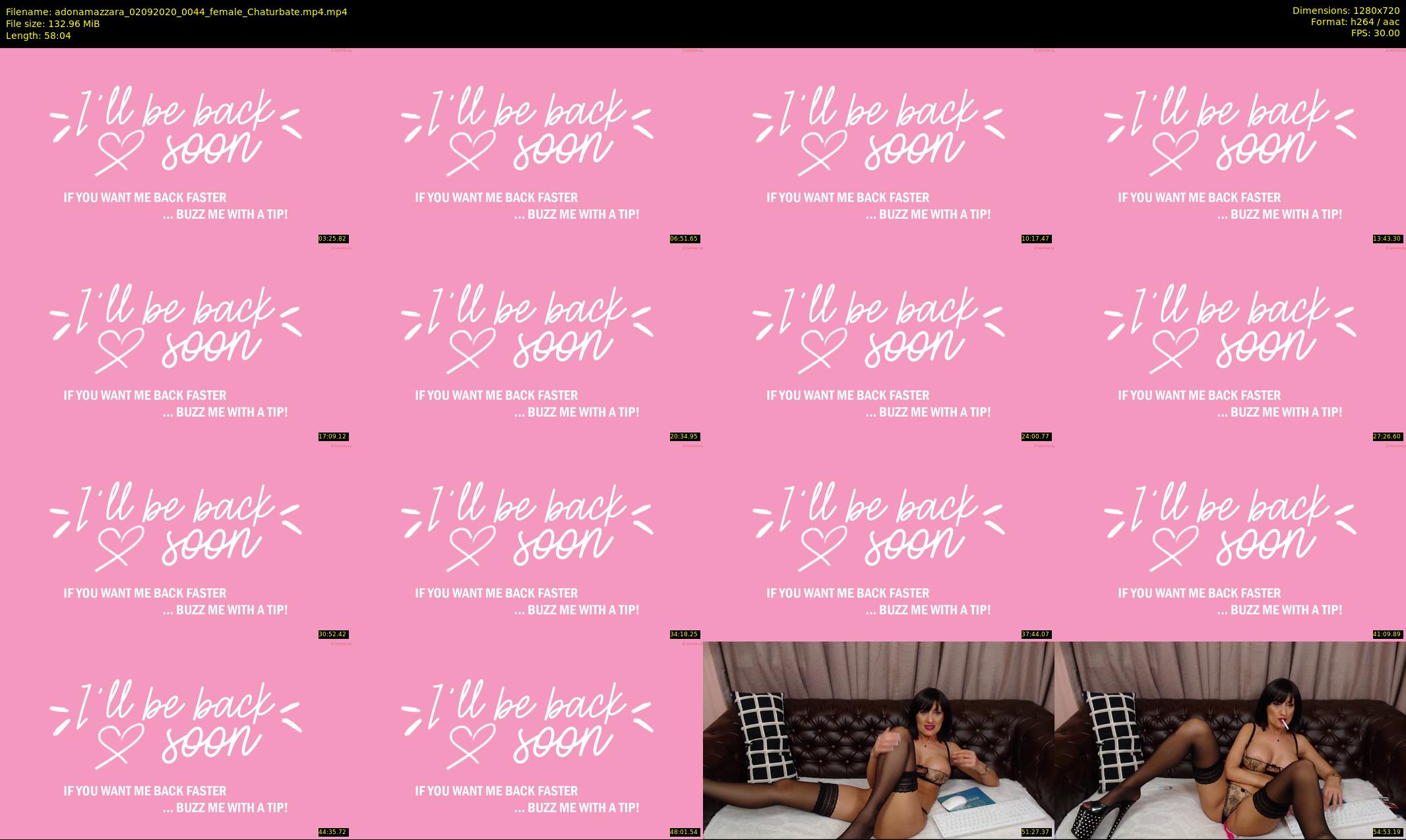 adonamazzara — 59 minute Chaturbate female cam show recording, 720p, Sep 2, 2020