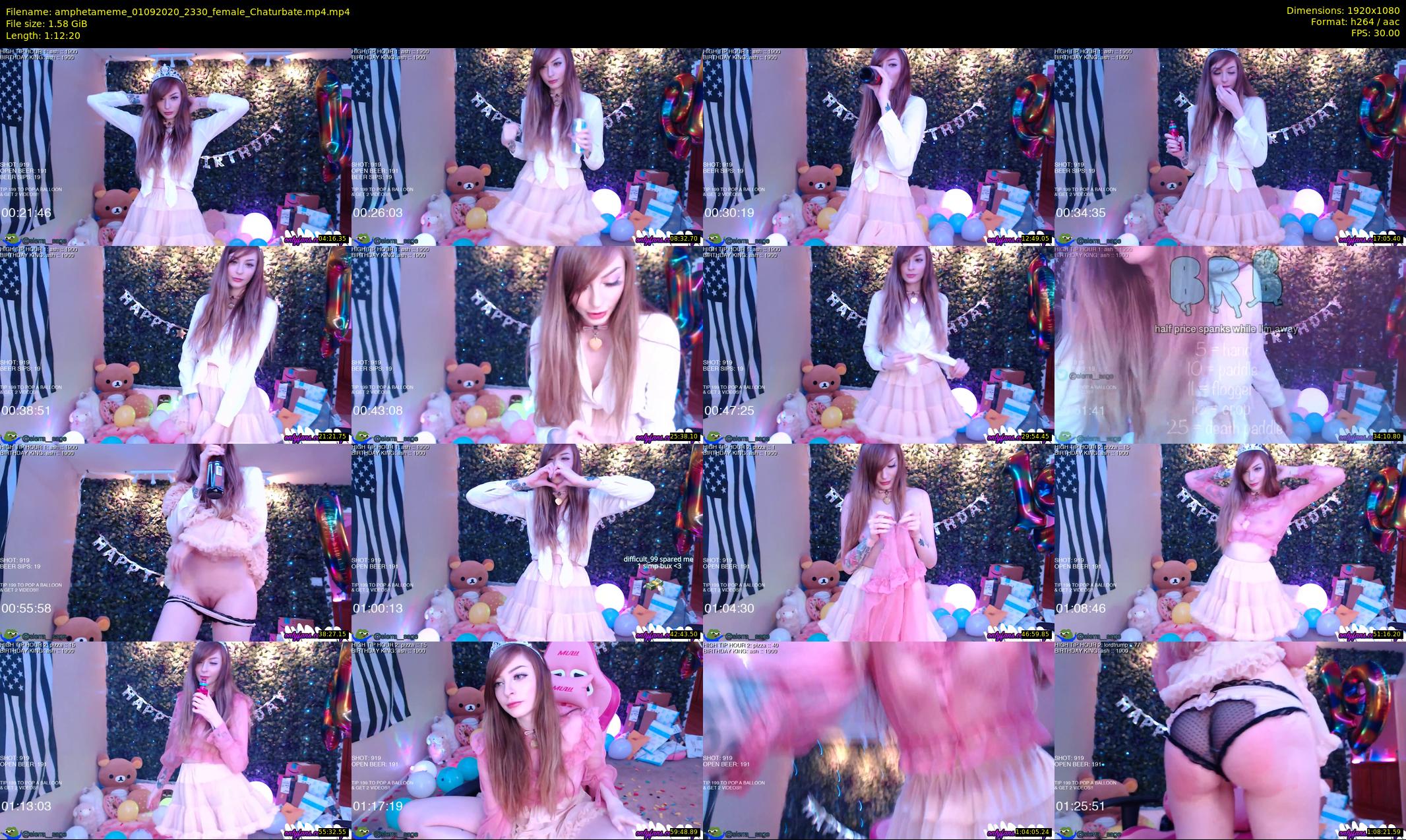 amphetameme — 73 minute Chaturbate female cam show recording, 1080p, Sep 1, 2020