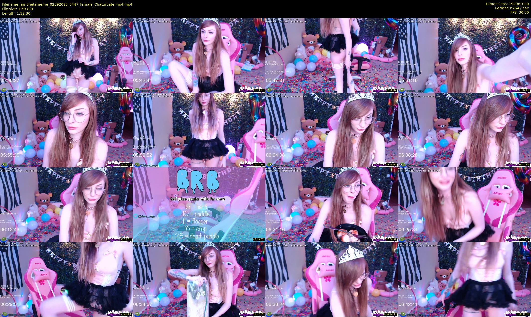 amphetameme — 73 minute Chaturbate female cam show recording, 1080p, Sep 2, 2020