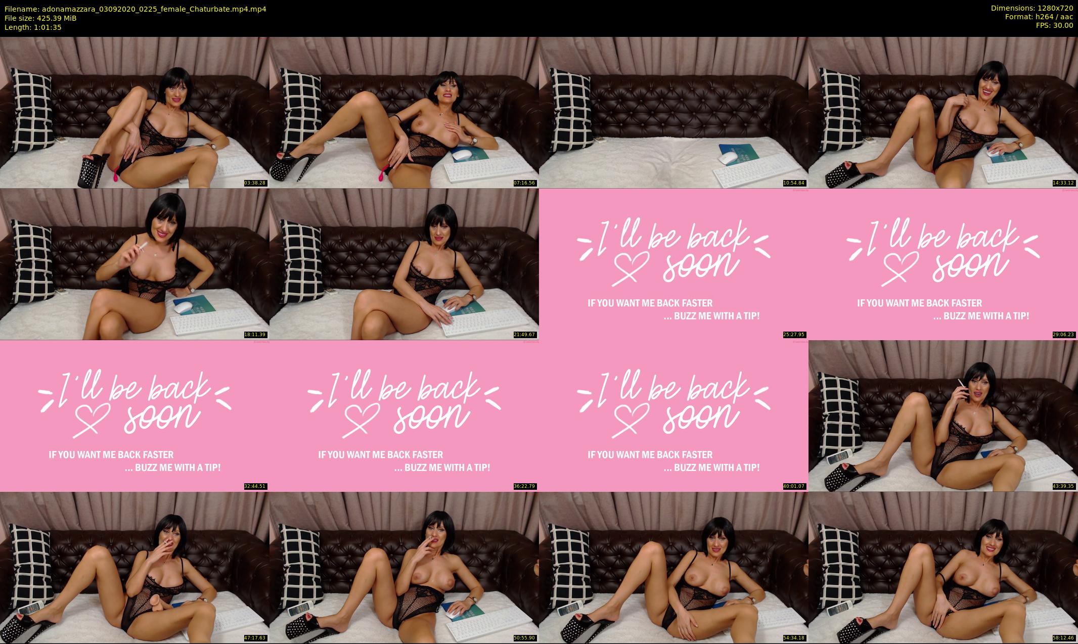 adonamazzara — 62 minute Chaturbate female cam show recording, 720p, Sep 3, 2020