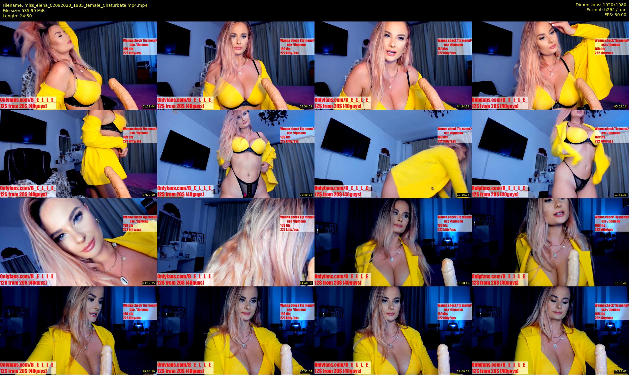 miss_elena — 25 minute Chaturbate female cam show recording, 1080p, Sep 2, 2020