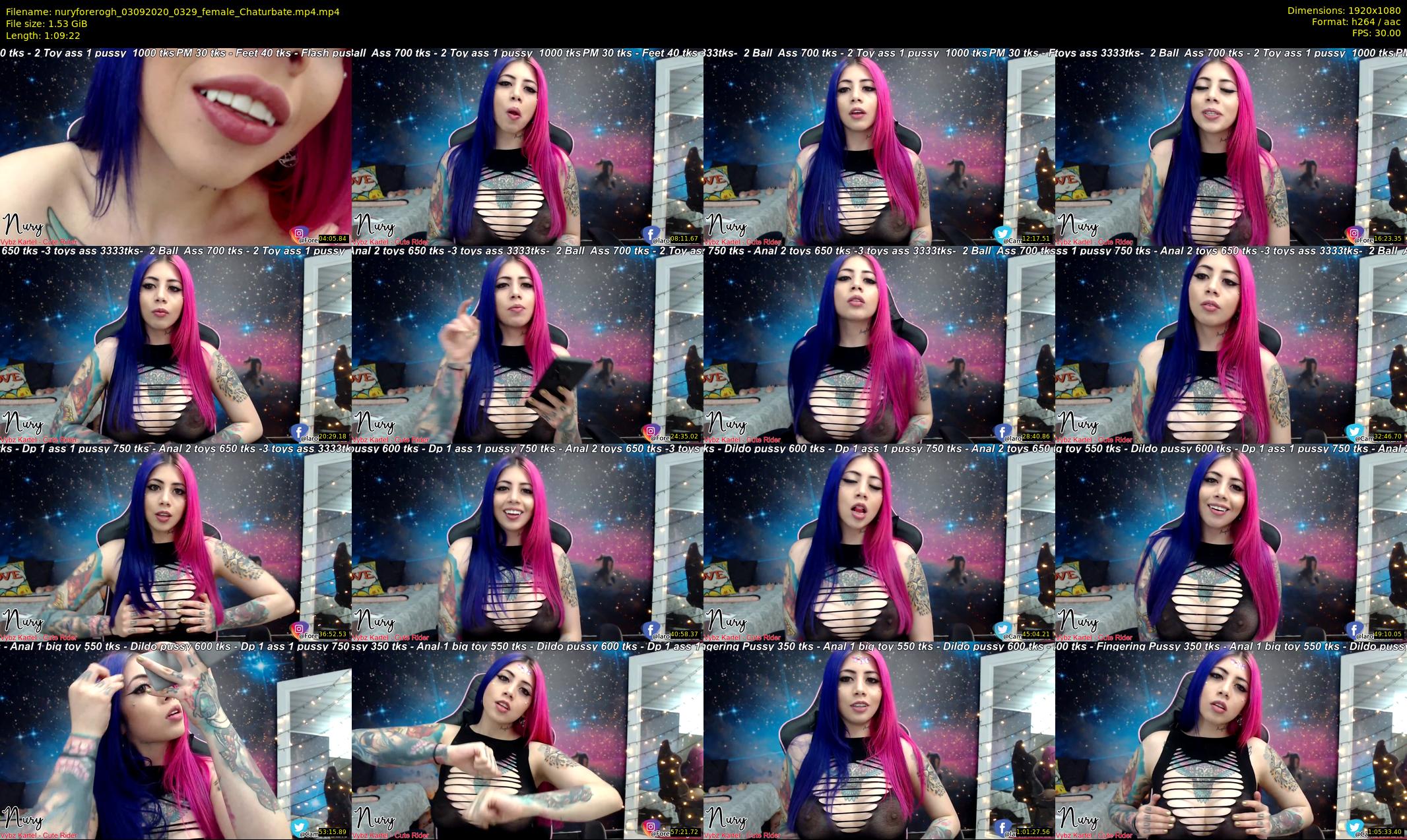 nuryforerogh — 70 minute Chaturbate female cam show recording, 1080p, Sep 3, 2020