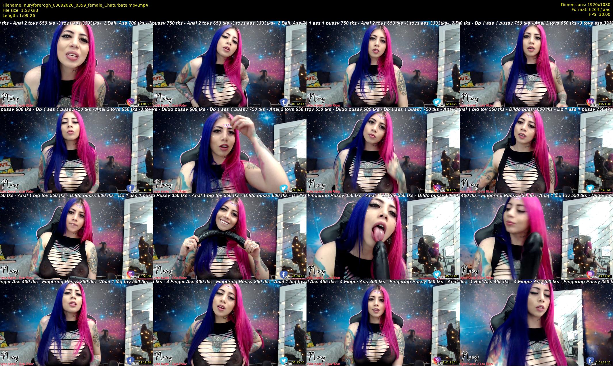 nuryforerogh — 70 minute Chaturbate female cam show recording, 1080p, Sep 3, 2020