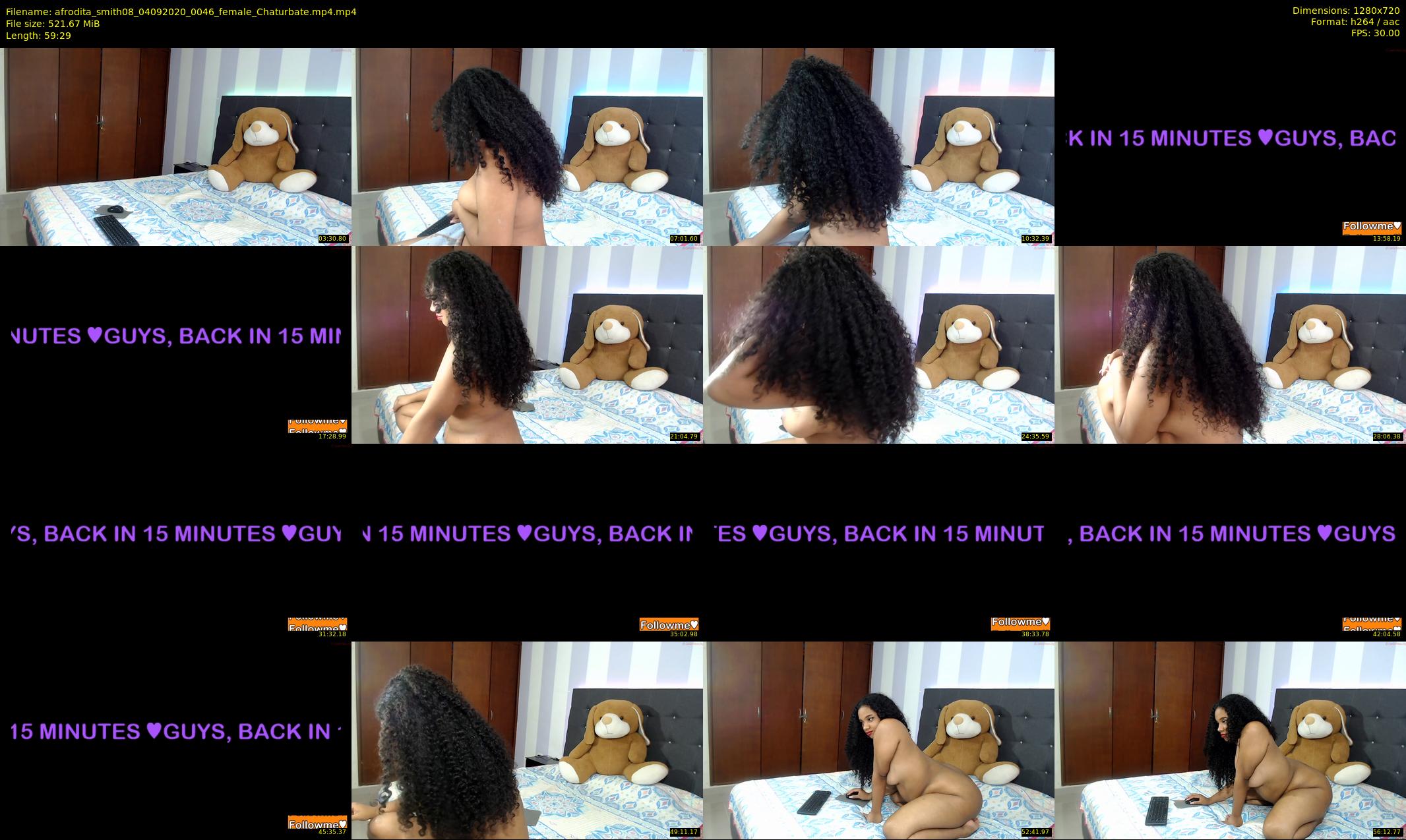 afrodita_smith08 — 60 minute Chaturbate female cam show recording, 720p, Sep 4, 2020