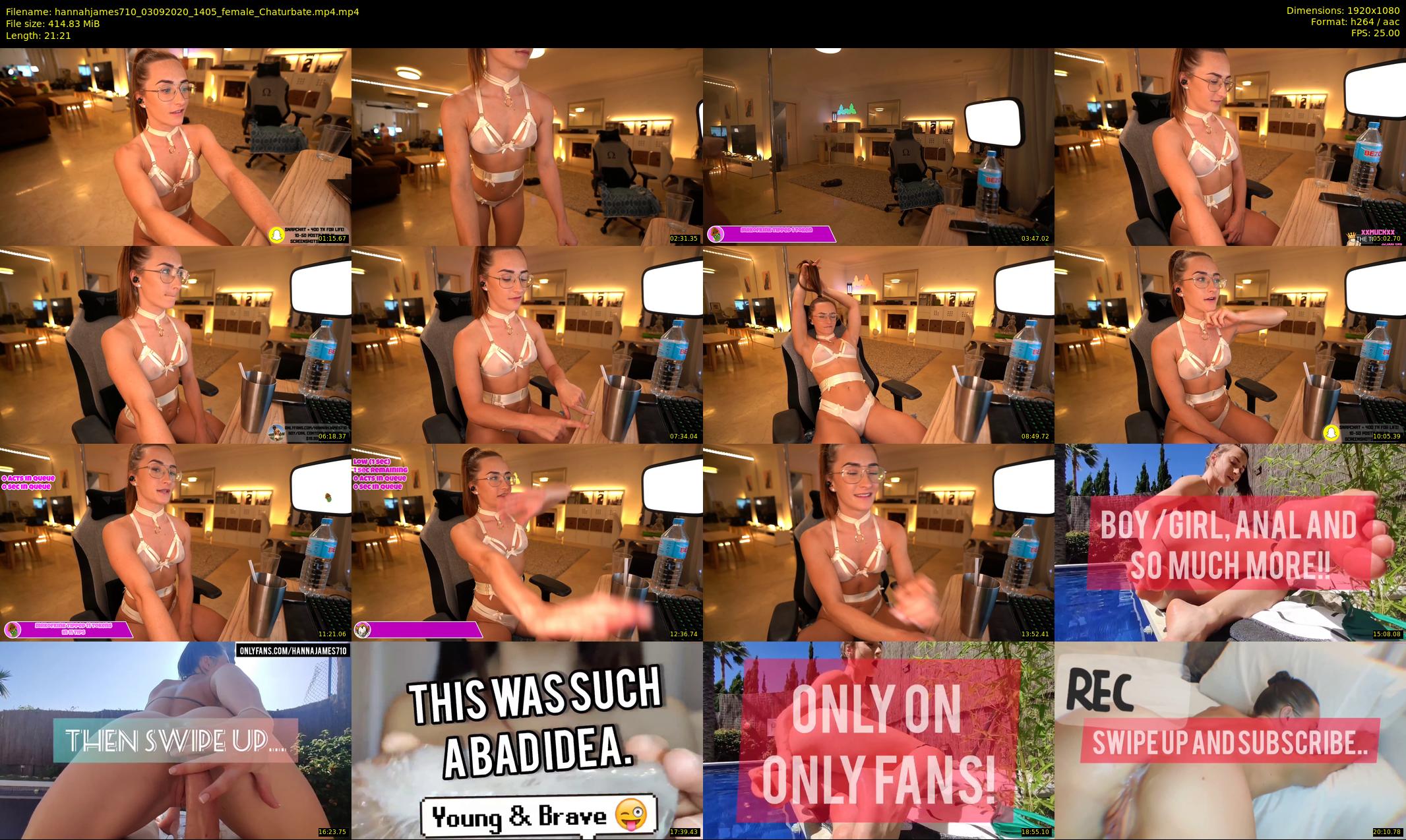 hannahjames710 — 22 minute Chaturbate female cam show recording, 1080p, Sep 3, 2020
