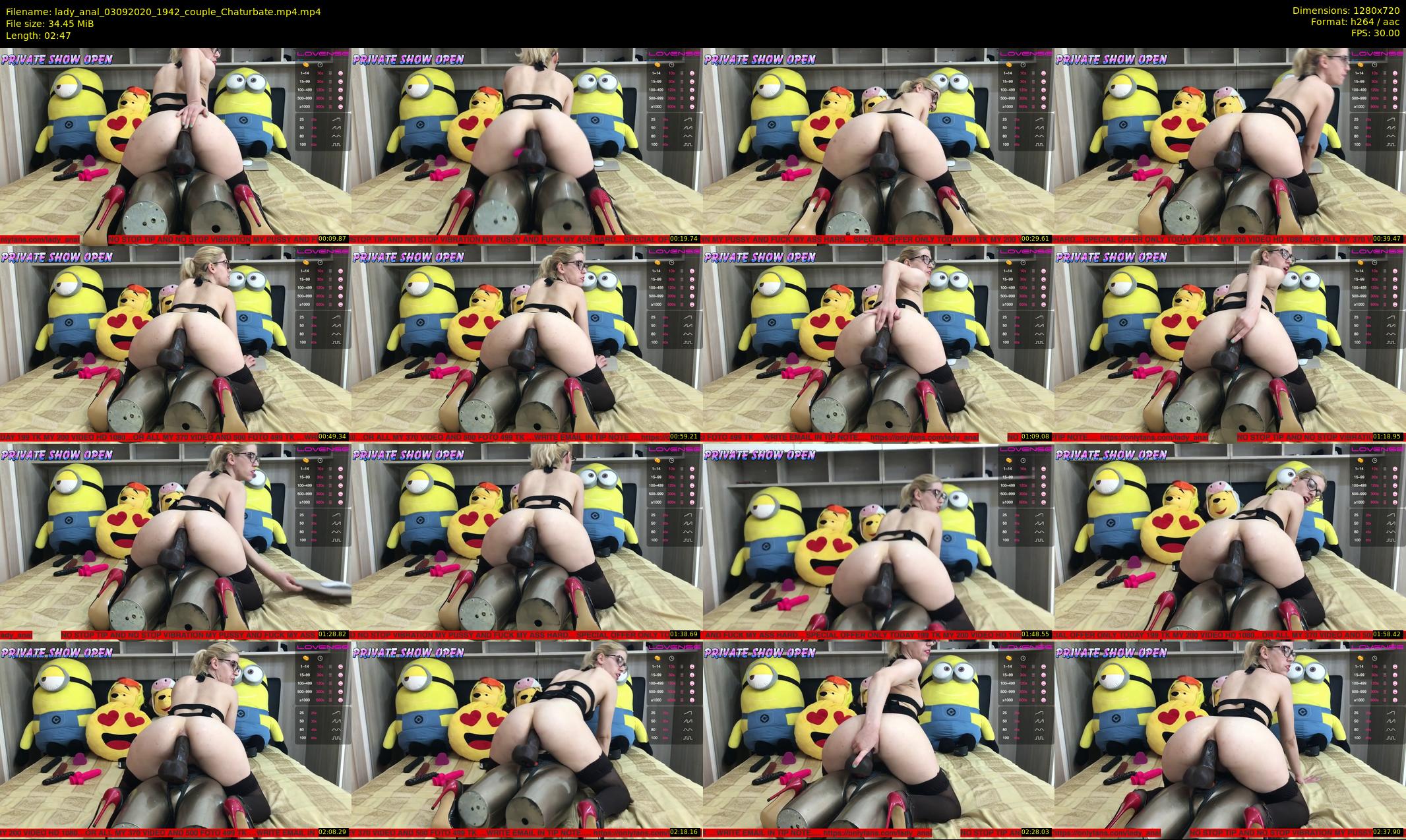lady_anal — 3 minute Chaturbate female cam show recording, 720p, Sep 3, 2020