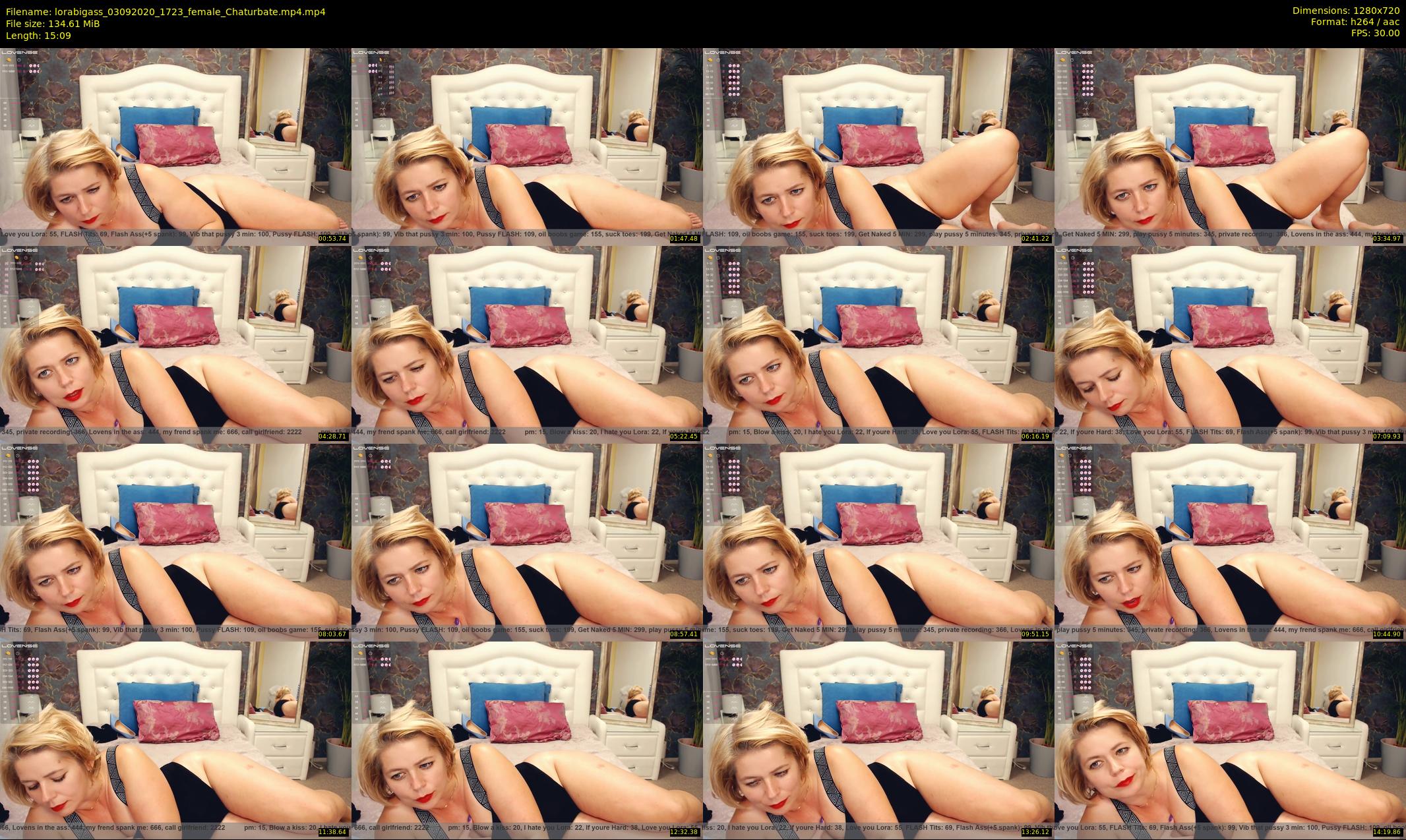 lorabigass — 16 minute Chaturbate female cam show recording, 720p, Sep 3, 2020