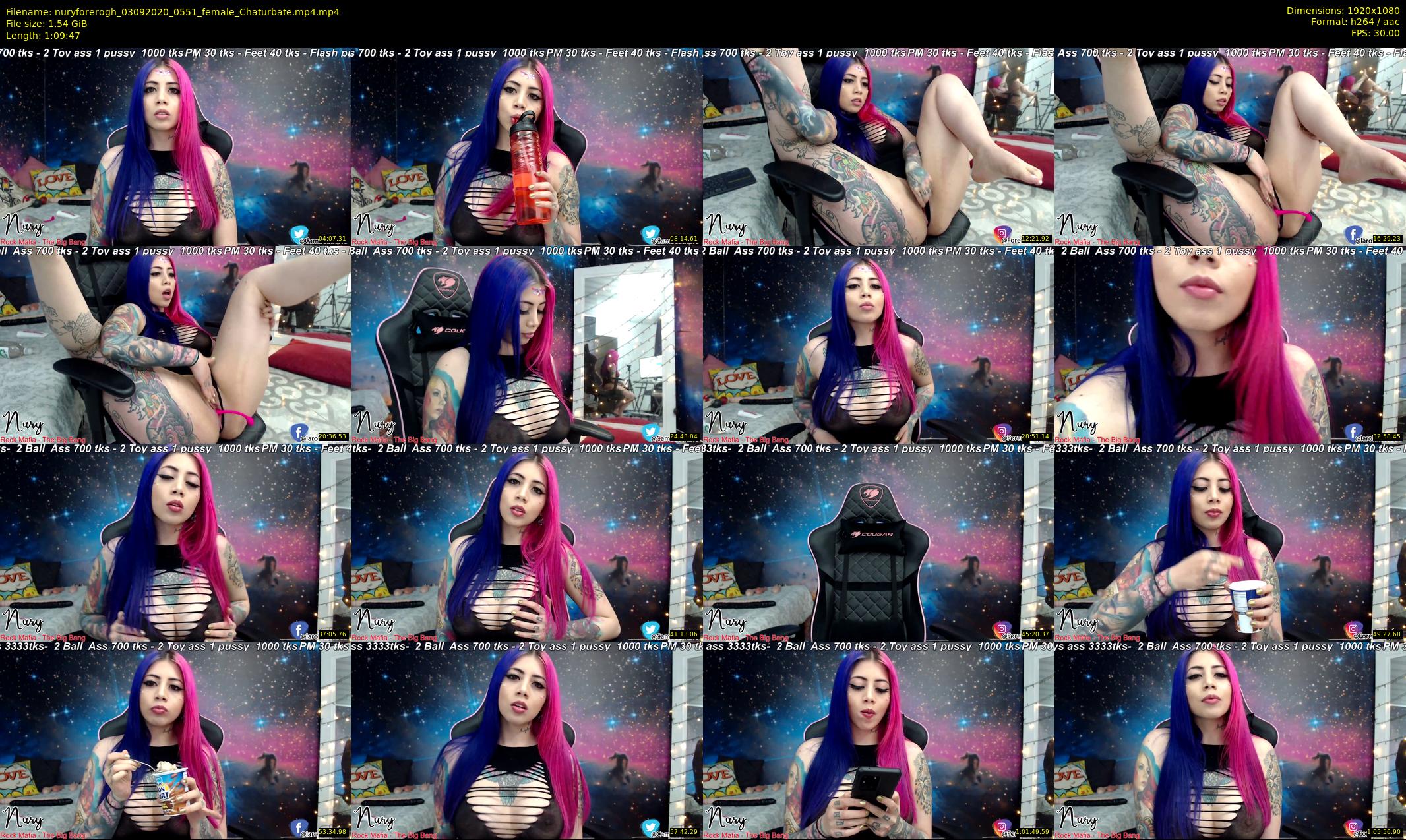 nuryforerogh — 70 minute Chaturbate female cam show recording, 1080p, Sep 3, 2020