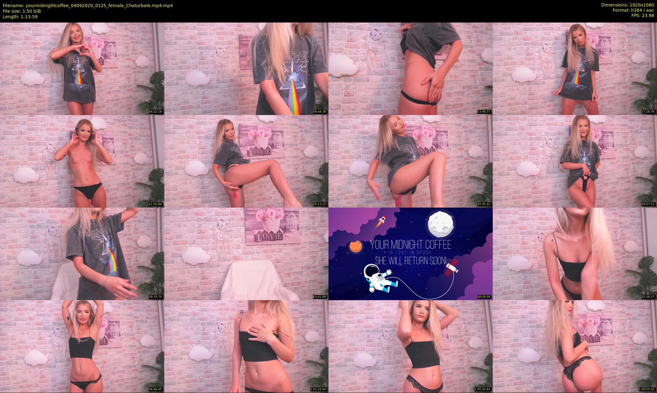 yourmidnightcoffee — 74 minute Chaturbate female cam show recording, 1080p, Sep 4, 2020