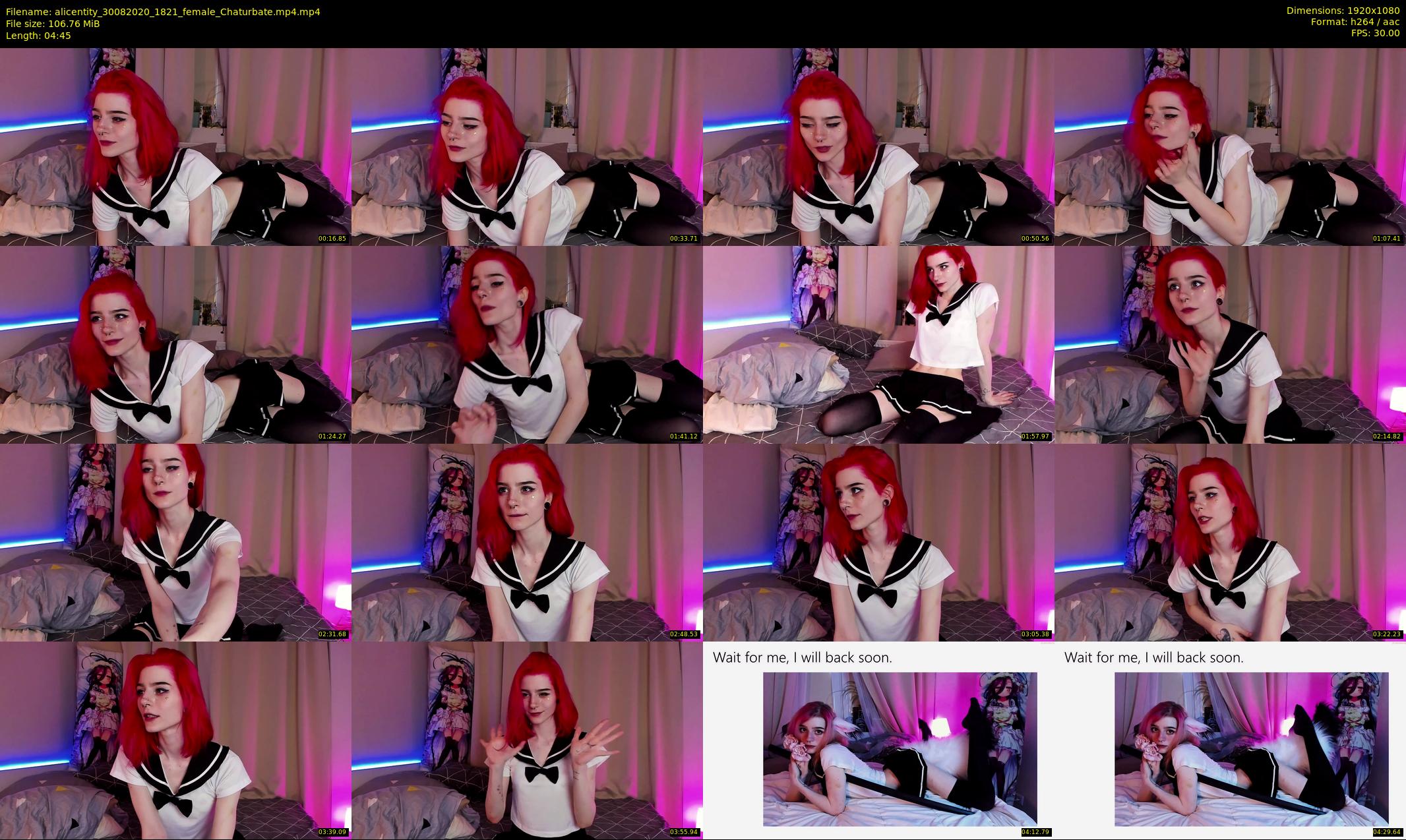 alicentity — 5 minute Chaturbate female cam show recording, 1080p, Aug 30, 2020