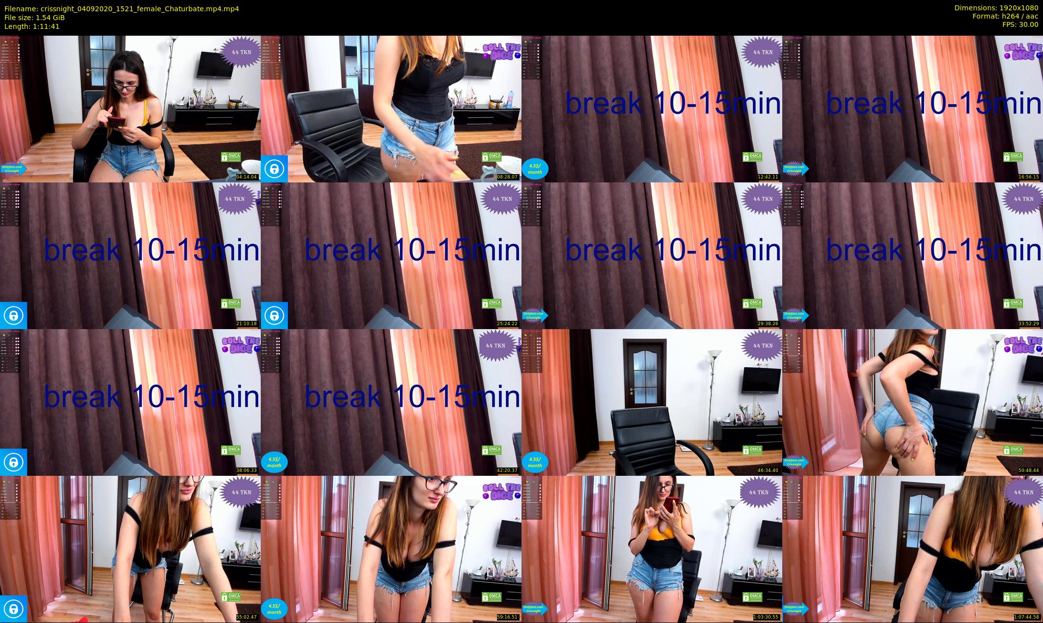 crissnight — 72 minute Chaturbate female cam show recording, 1080p, Sep 4, 2020