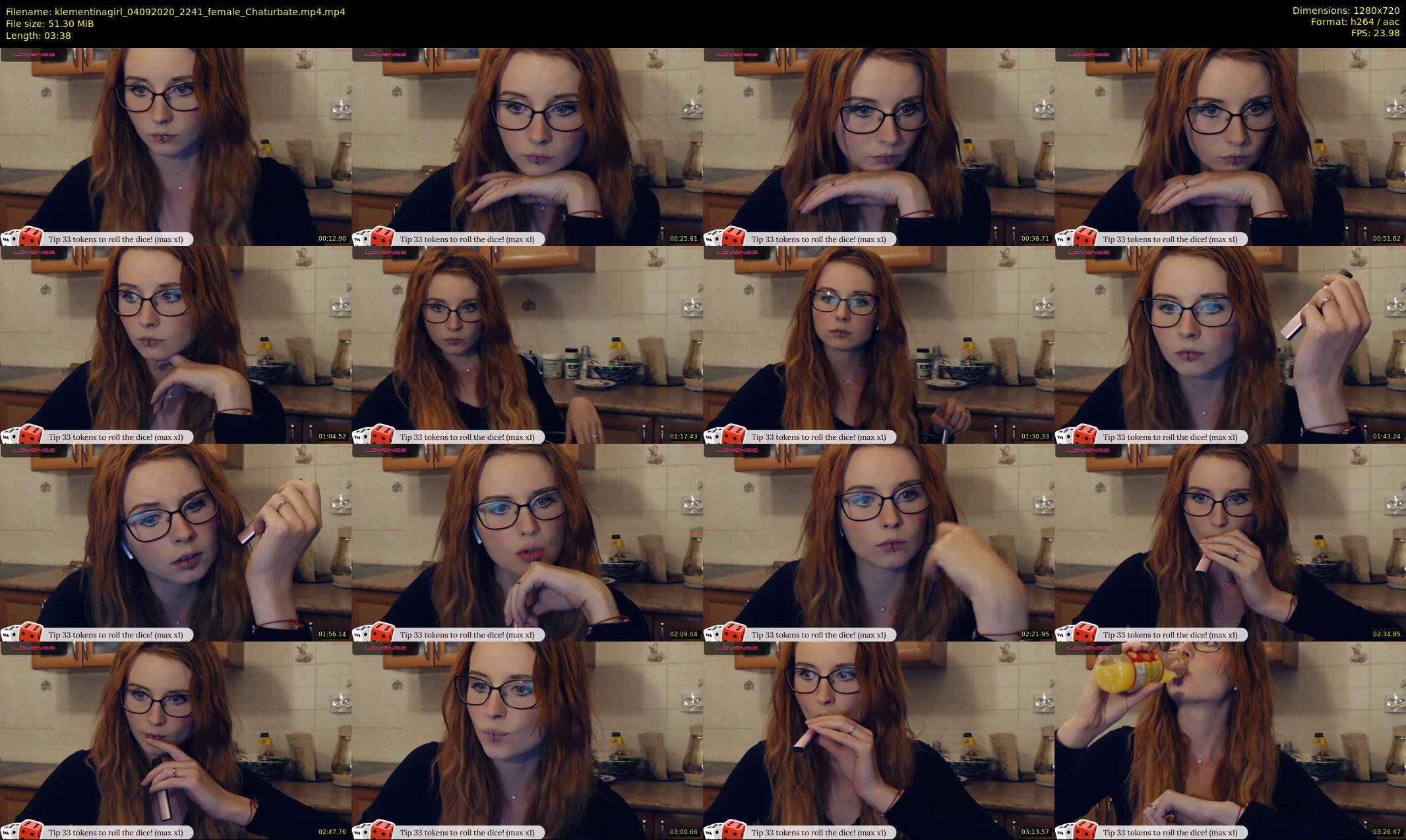 klementinagirl — 4 minute Chaturbate female cam show recording, 720p, Sep 4, 2020