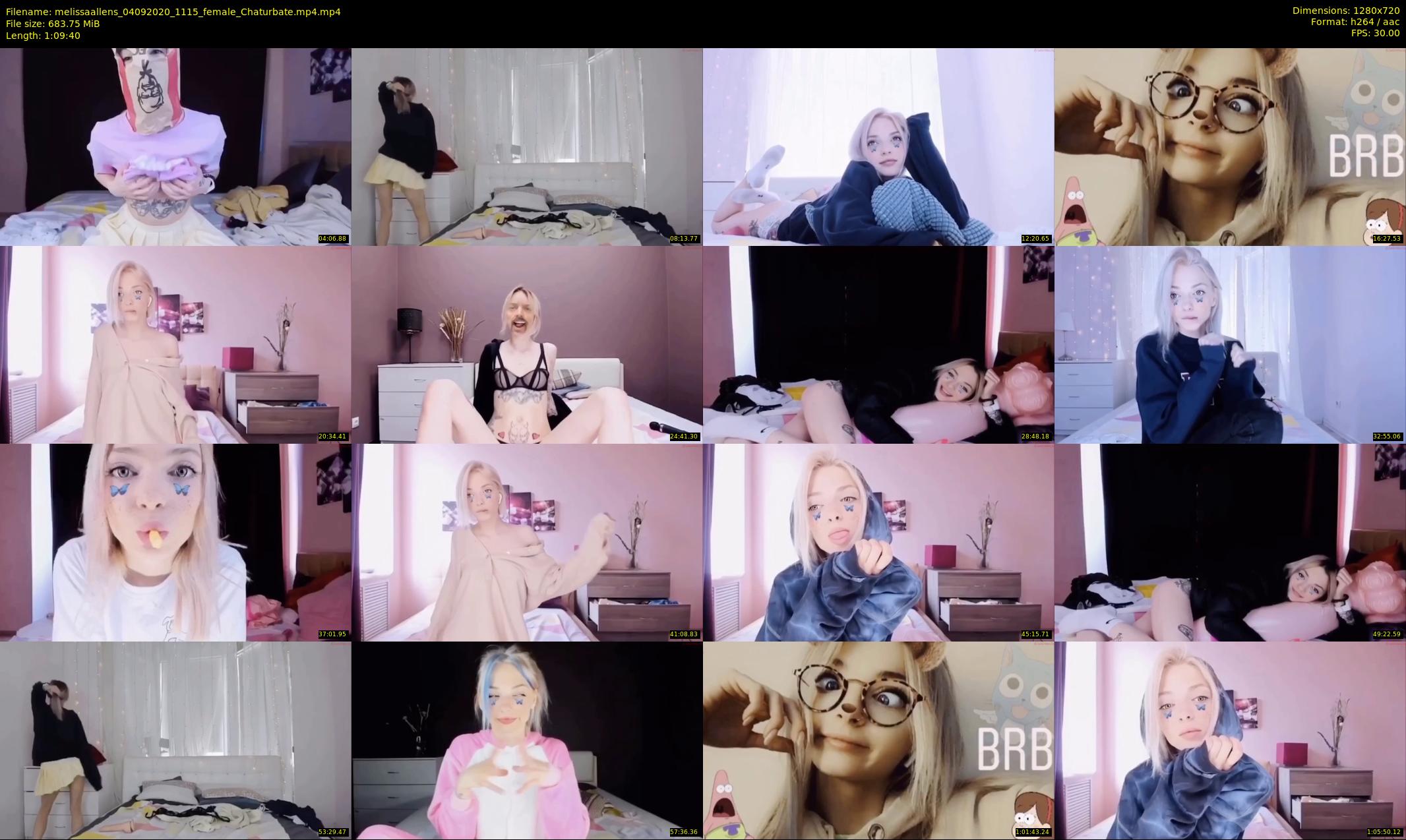 melissaallens — 70 minute Chaturbate female cam show recording, 720p, Sep 4, 2020