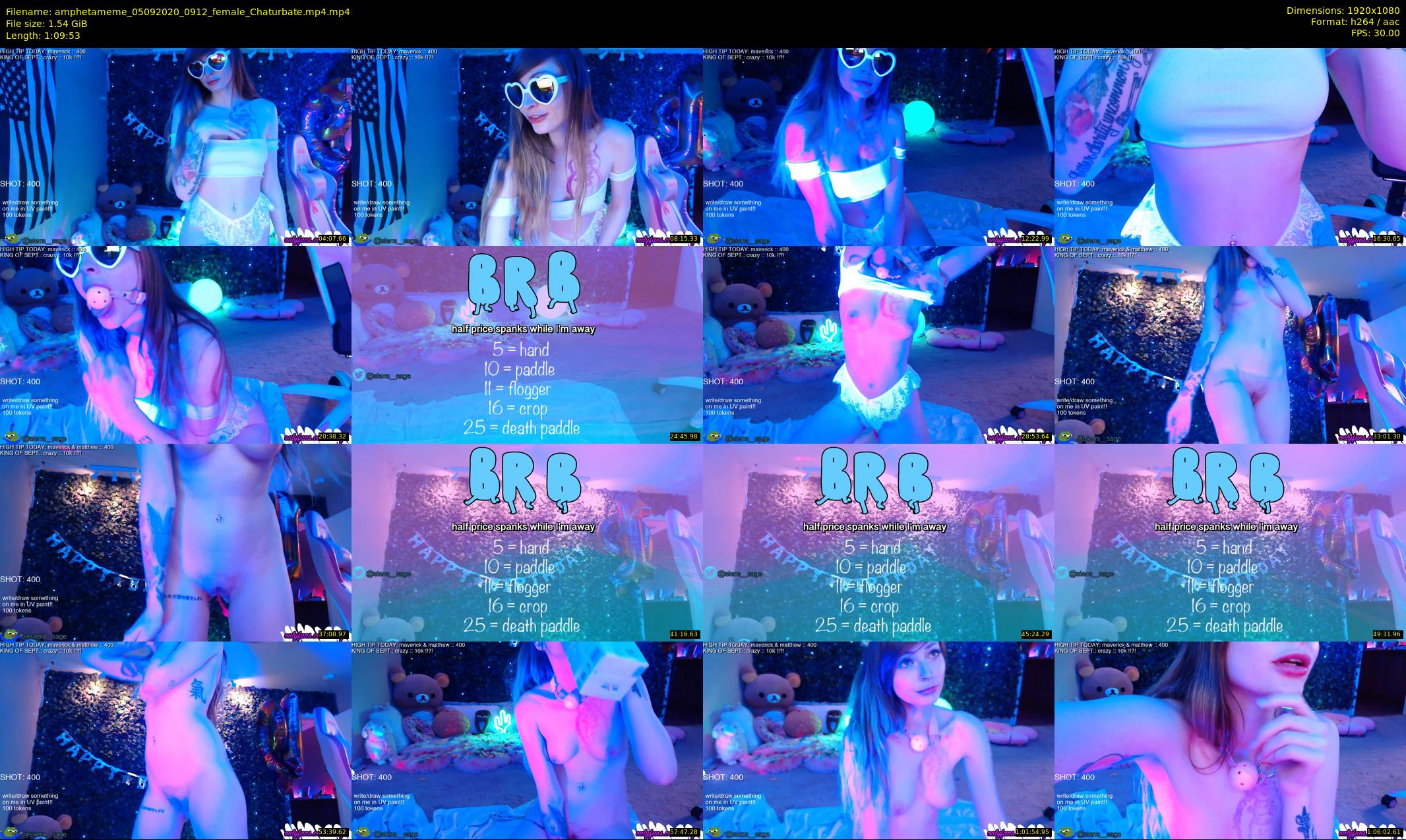 amphetameme — 70 minute Chaturbate female cam show recording, 1080p, Sep 5, 2020