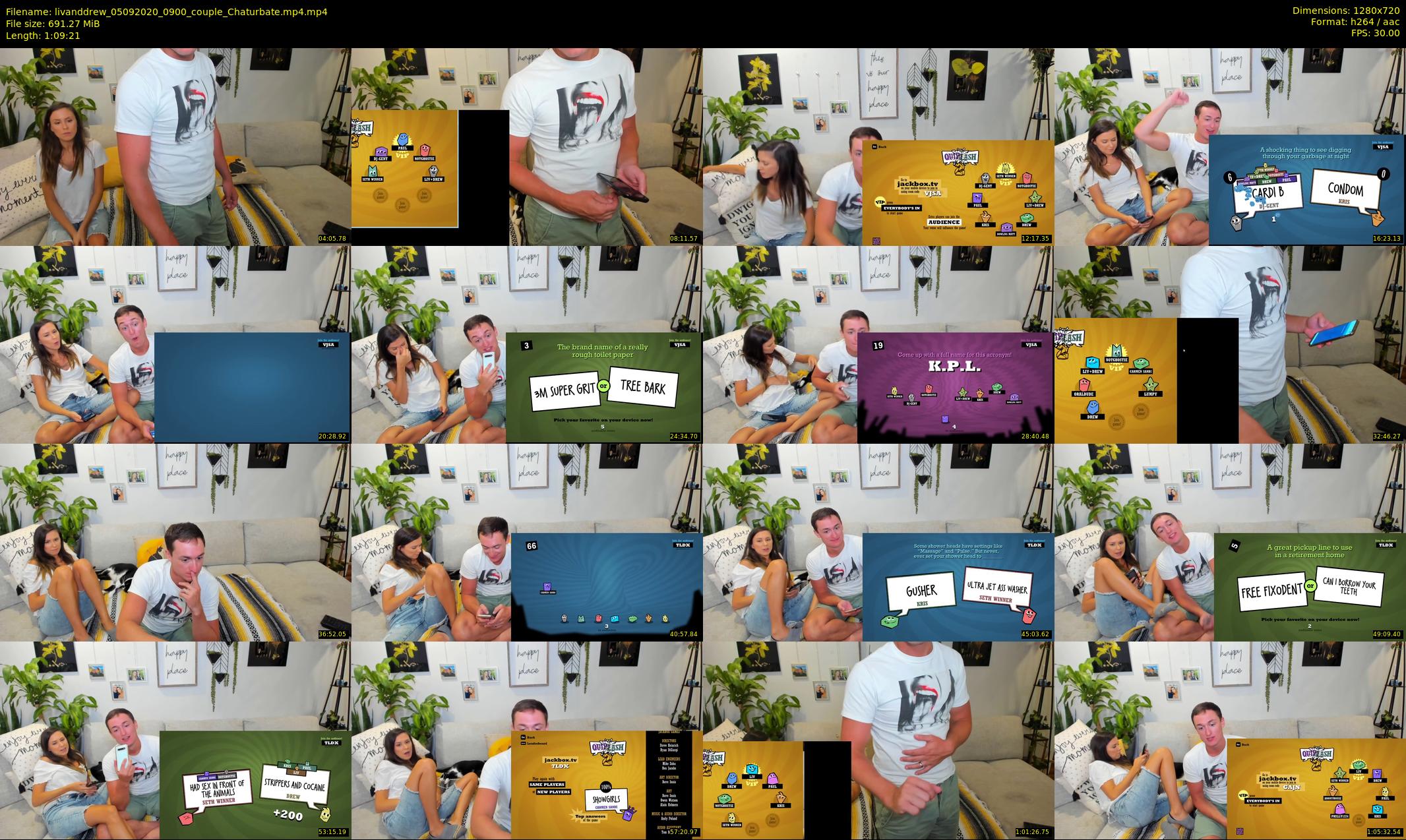 livanddrew — 70 minute Chaturbate couple cam show recording, 720p, Sep 5, 2020