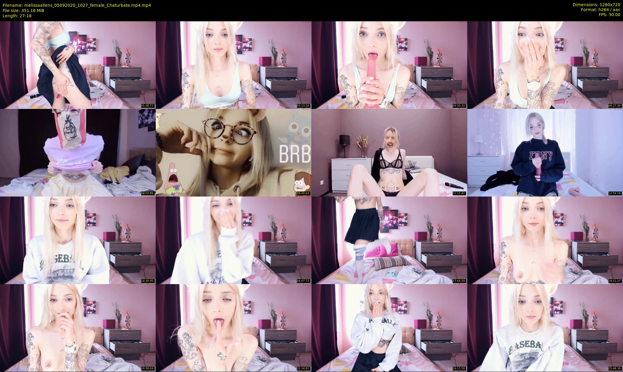 melissaallens — 28 minute Chaturbate female cam show recording, 720p, Sep 5, 2020