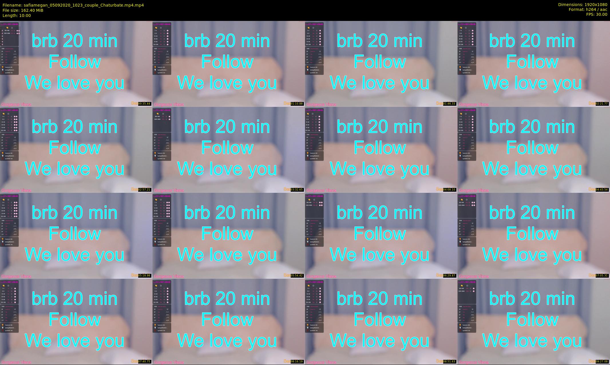 safiamegan — 10 minute Chaturbate couple cam show recording, 1080p, Sep 5, 2020