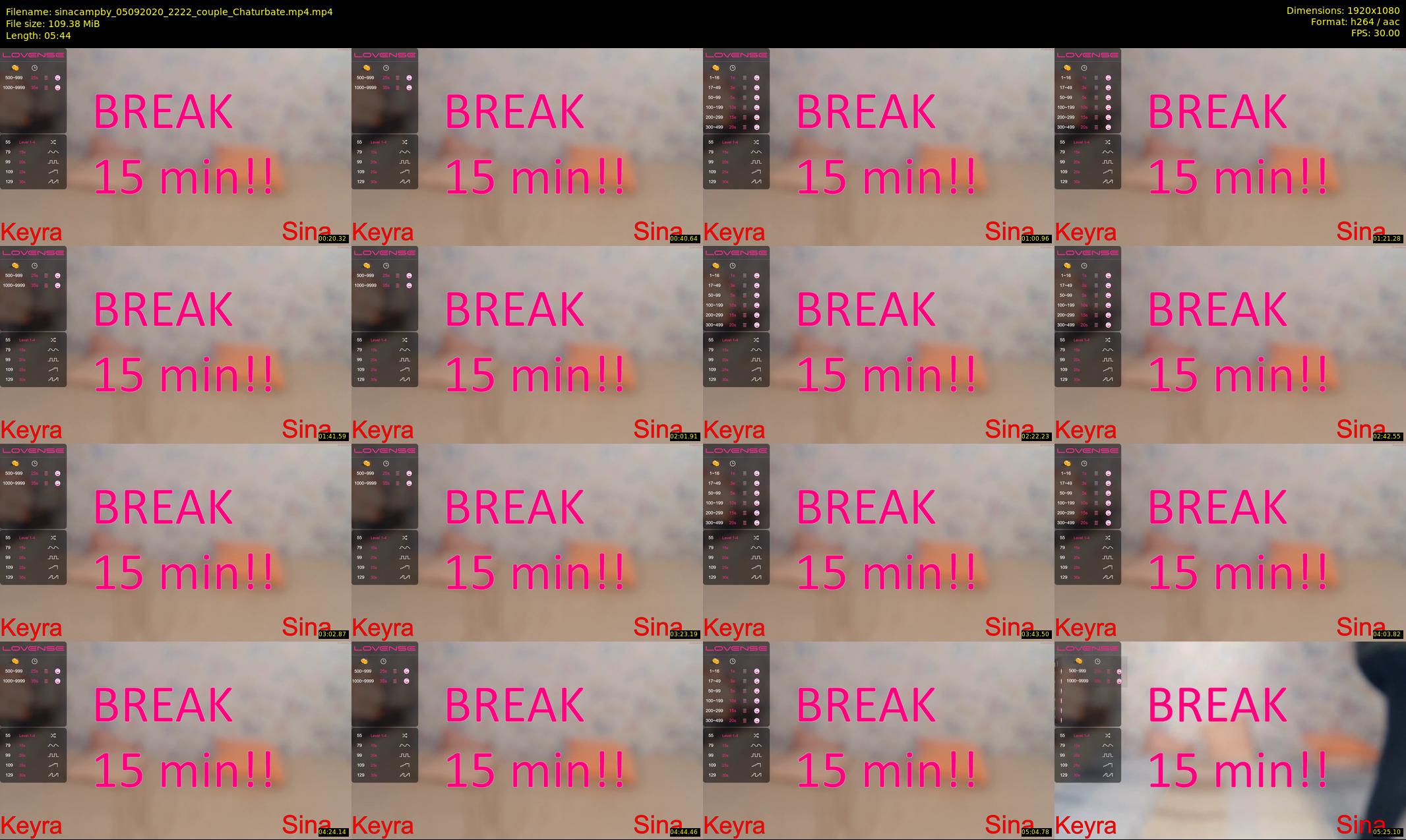 sinacampby — 6 minute Chaturbate couple cam show recording, 1080p, Sep 5, 2020