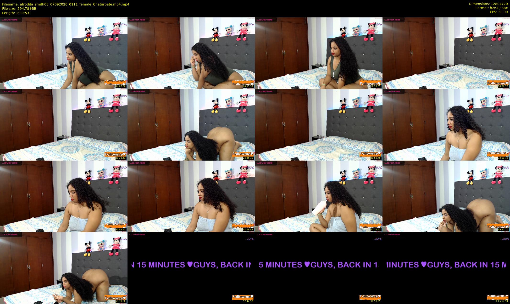afrodita_smith08 — 70 minute Chaturbate female cam show recording, 720p, Sep 7, 2020