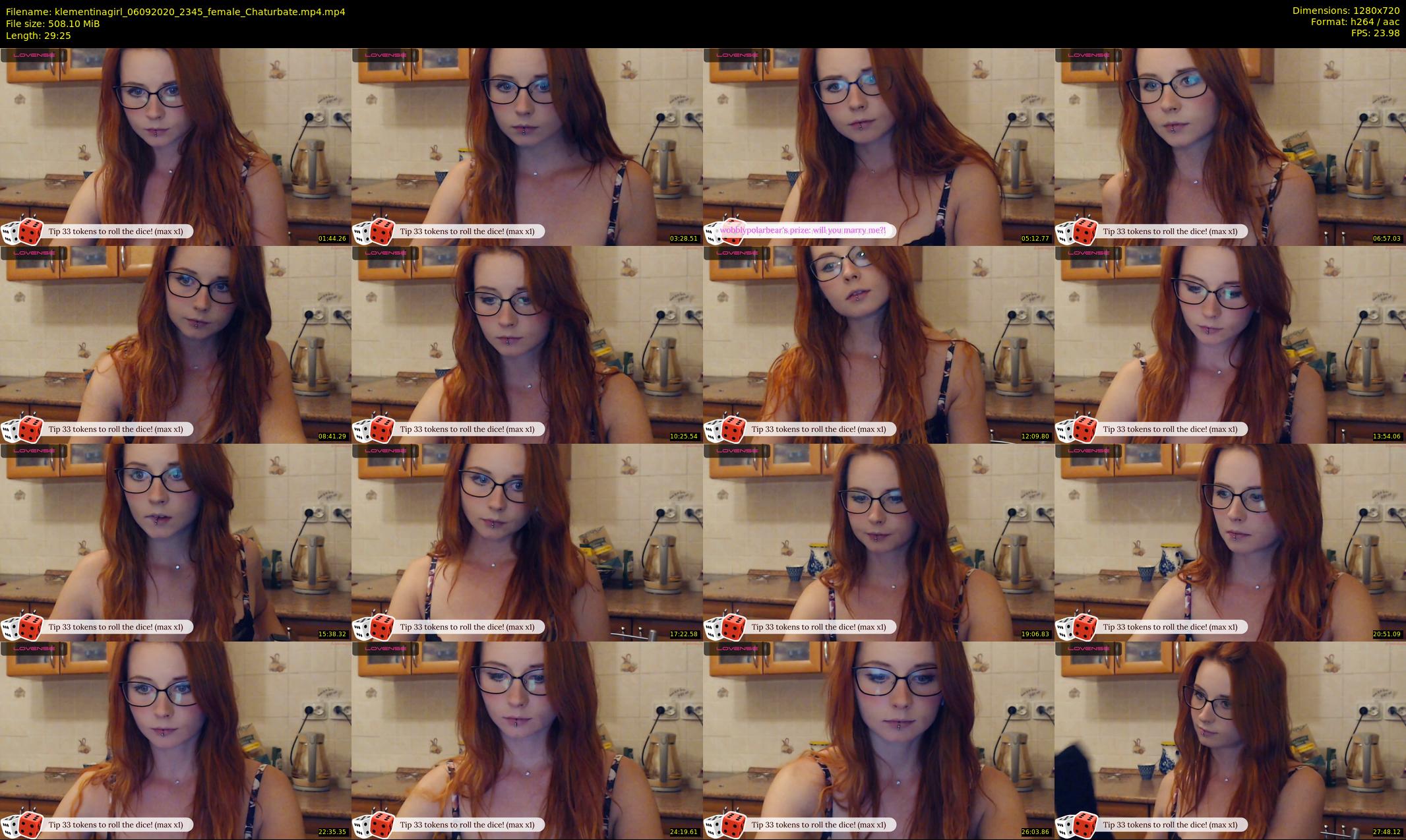 klementinagirl — 30 minute Chaturbate female cam show recording, 720p, Sep 6, 2020