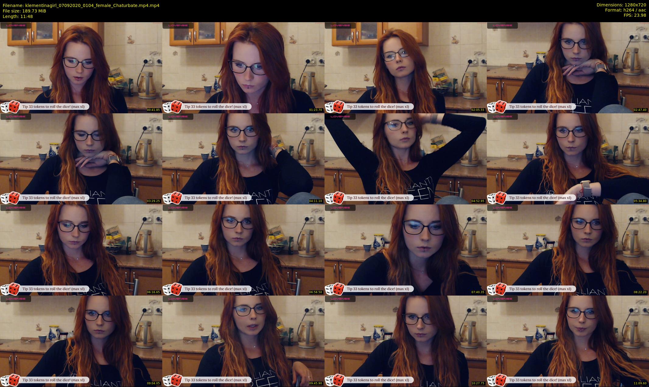 klementinagirl — 12 minute Chaturbate female cam show recording, 720p, Sep 7, 2020