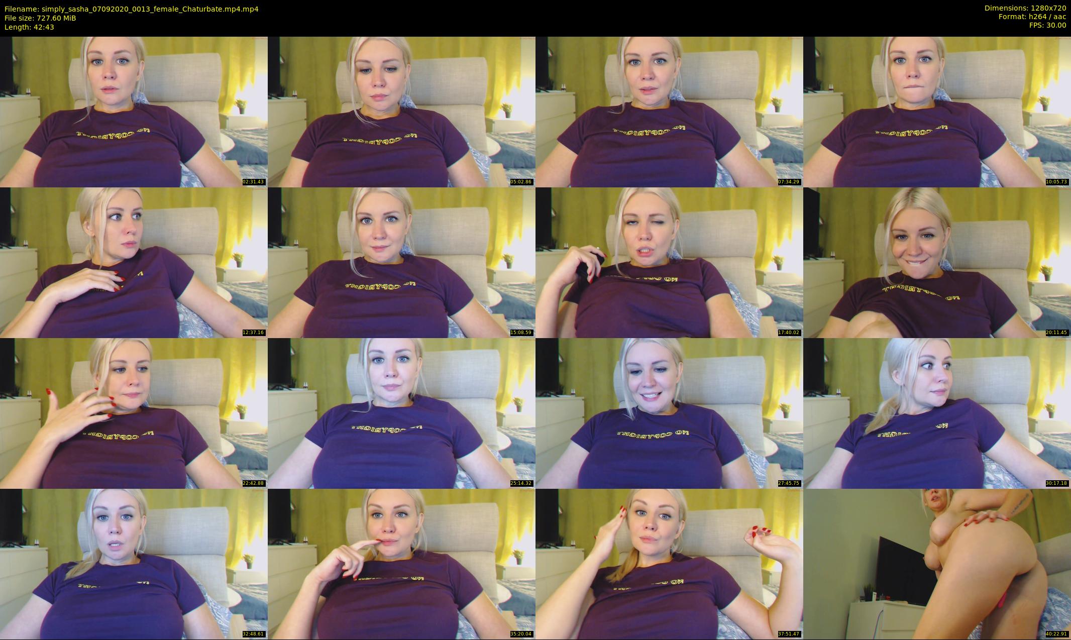 simply_sasha — 43 minute Chaturbate female cam show recording, 720p, Sep 7, 2020