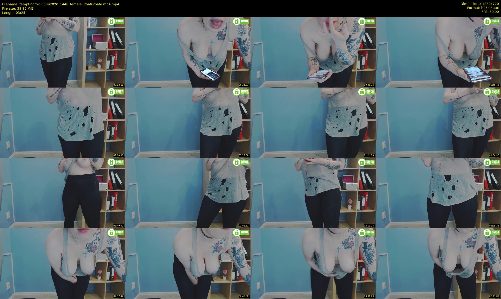 temptingfox — 4 minute Chaturbate female cam show recording, 720p, Sep 6, 2020