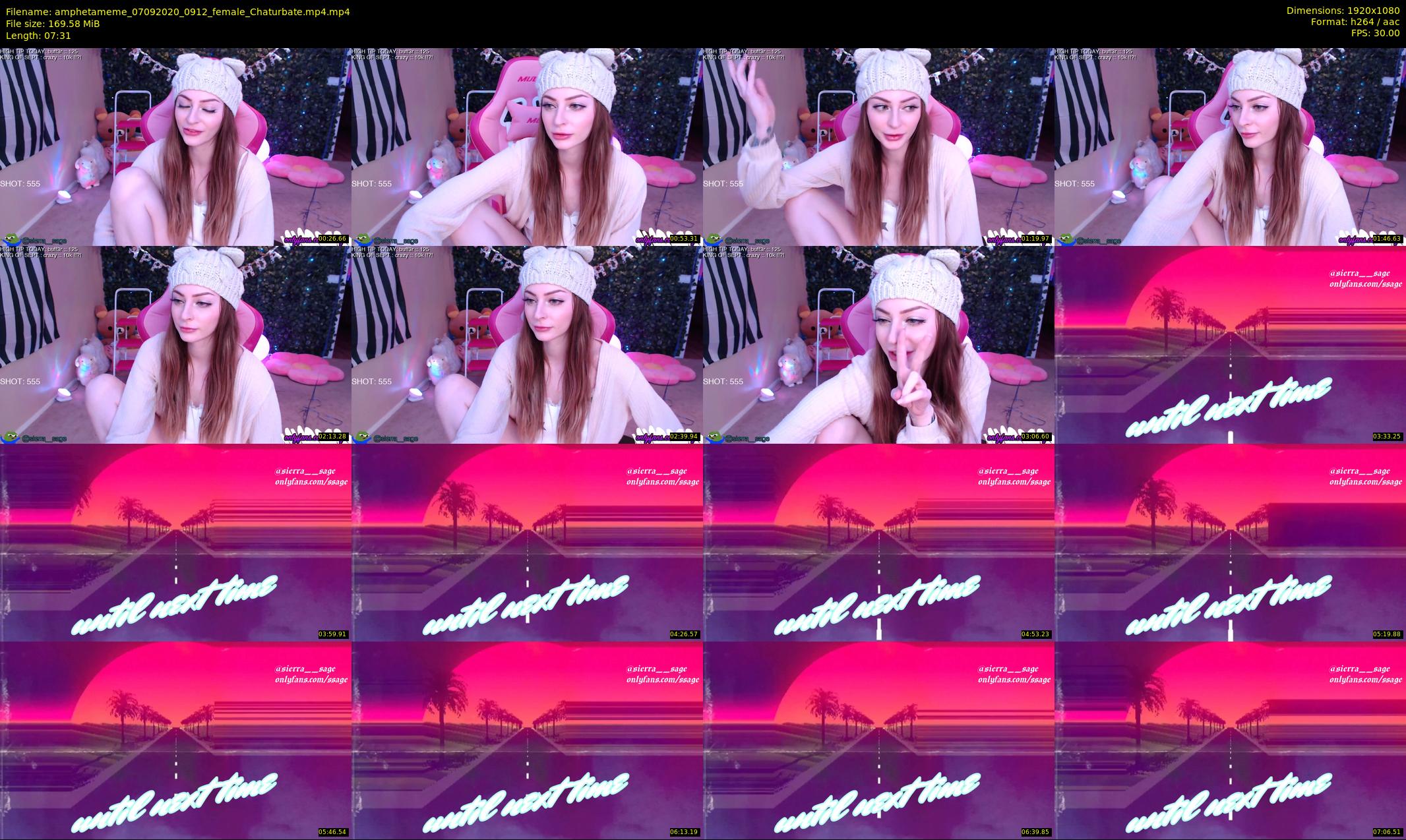 amphetameme — 8 minute Chaturbate female cam show recording, 1080p, Sep 7, 2020