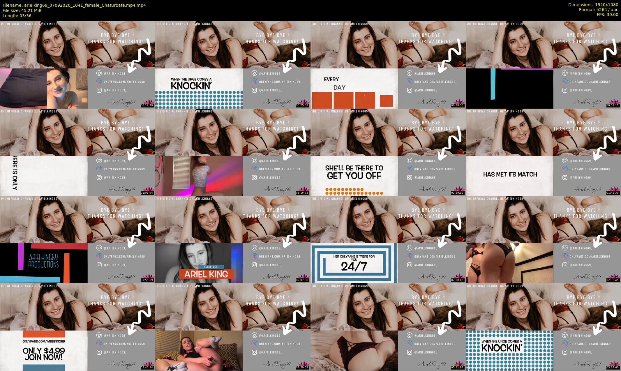 arielking69 — 4 minute Chaturbate female cam show recording, 1080p, Sep 7, 2020