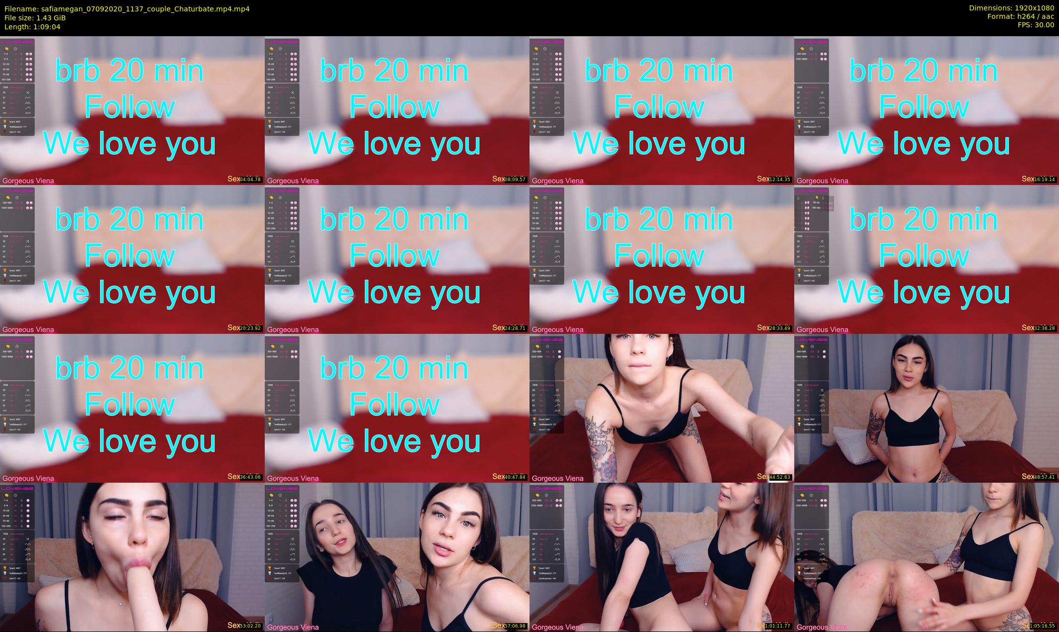 safiamegan — 70 minute Chaturbate couple cam show recording, 1080p, Sep 7, 2020