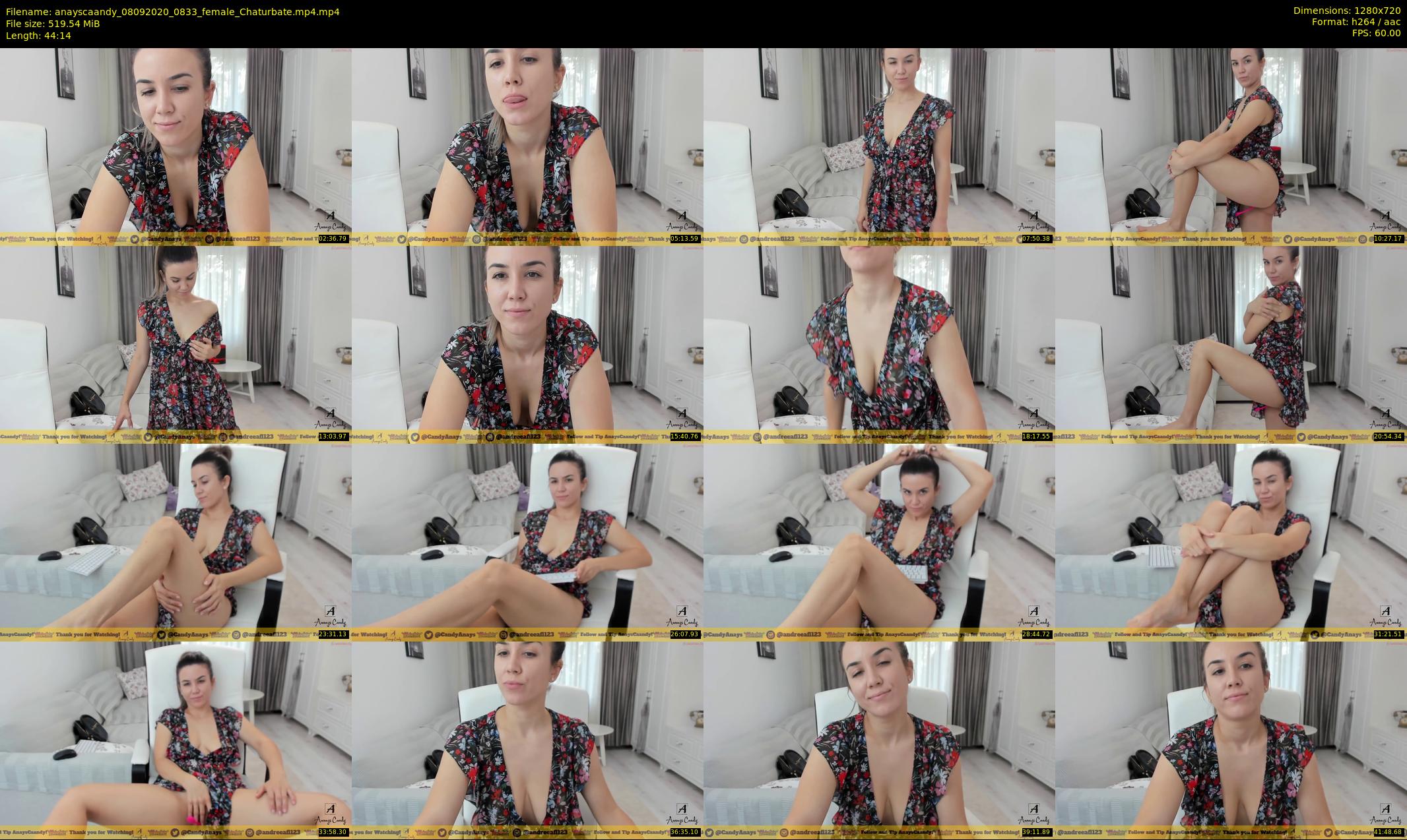 anayscaandy — 45 minute Chaturbate female cam show recording, 720p, Sep 8, 2020