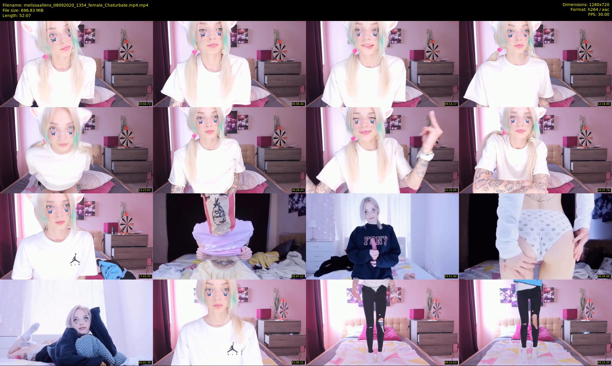 melissaallens — 53 minute Chaturbate female cam show recording, 720p, Sep 8, 2020