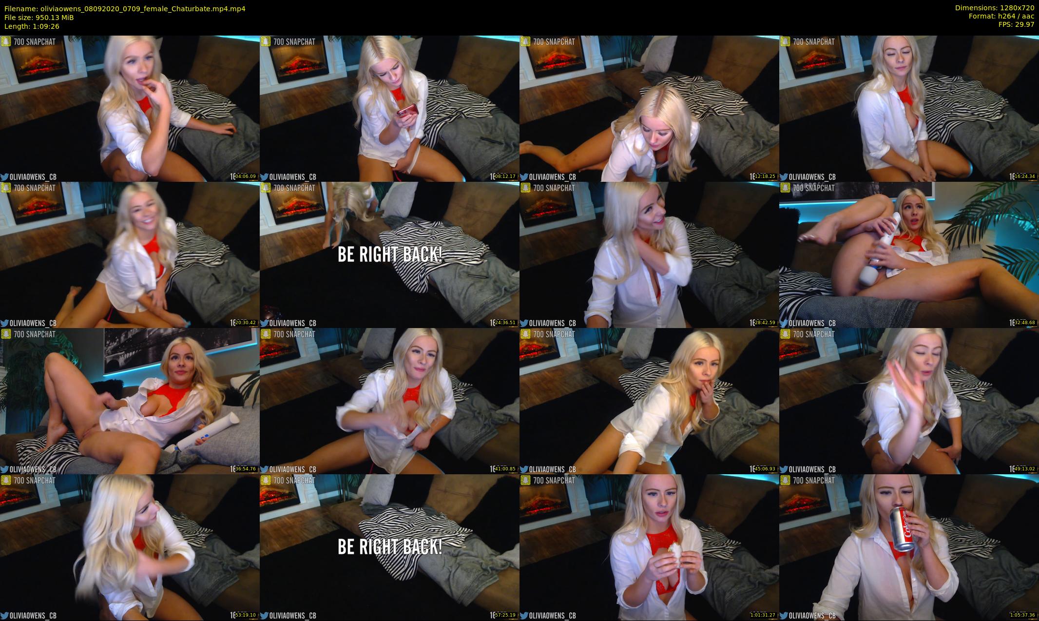 oliviaowens — 70 minute Chaturbate female cam show recording, 720p, Sep 8, 2020