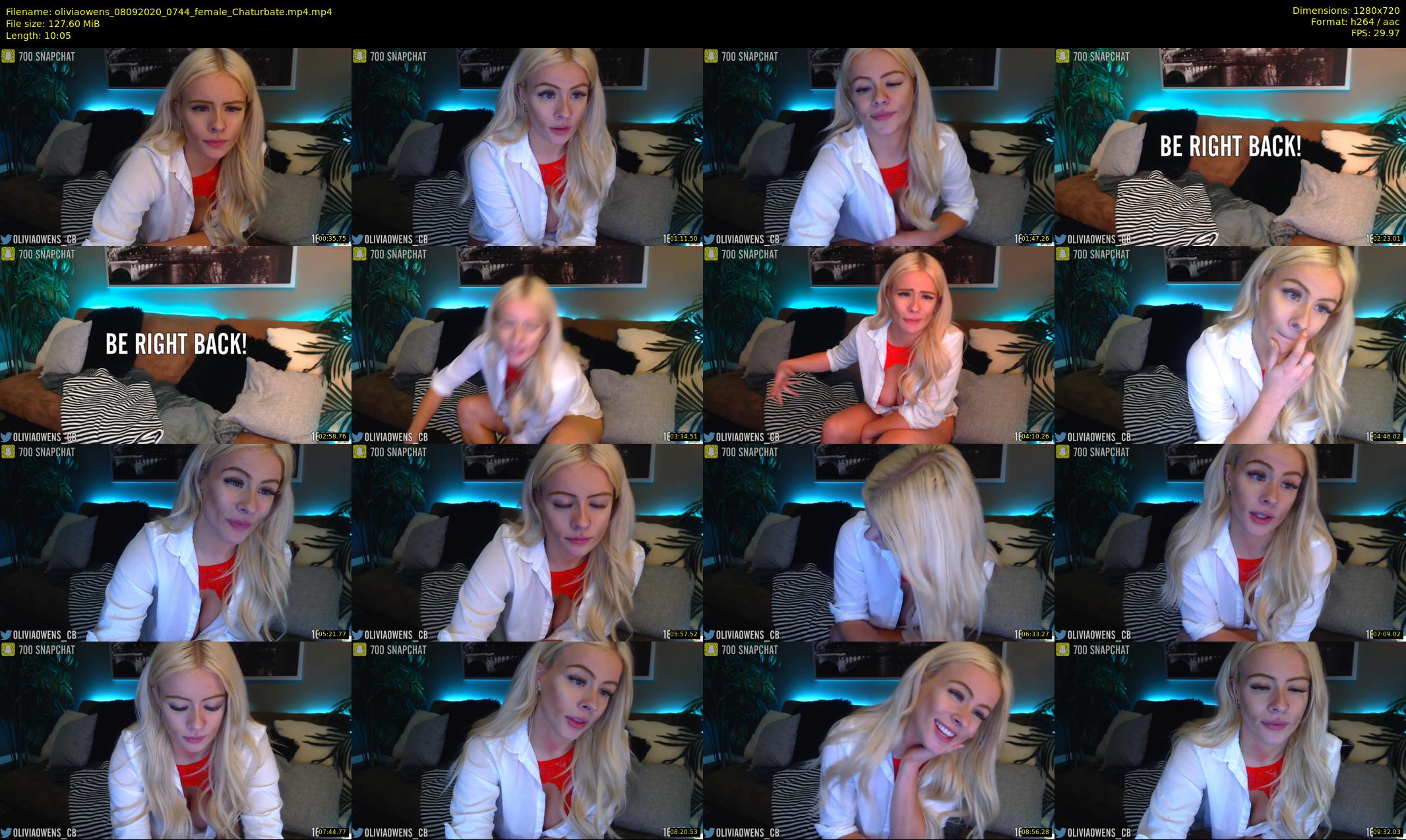 oliviaowens — 11 minute Chaturbate female cam show recording, 720p, Sep 8, 2020