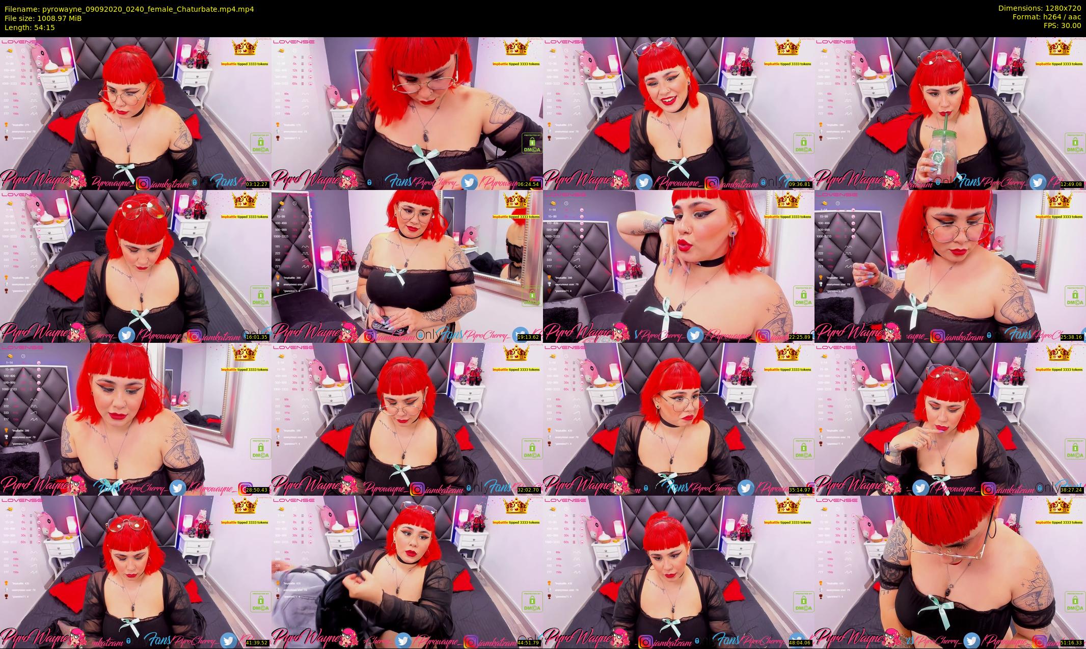 pyrowayne — 55 minute Chaturbate female cam show recording, 720p, Sep 9, 2020