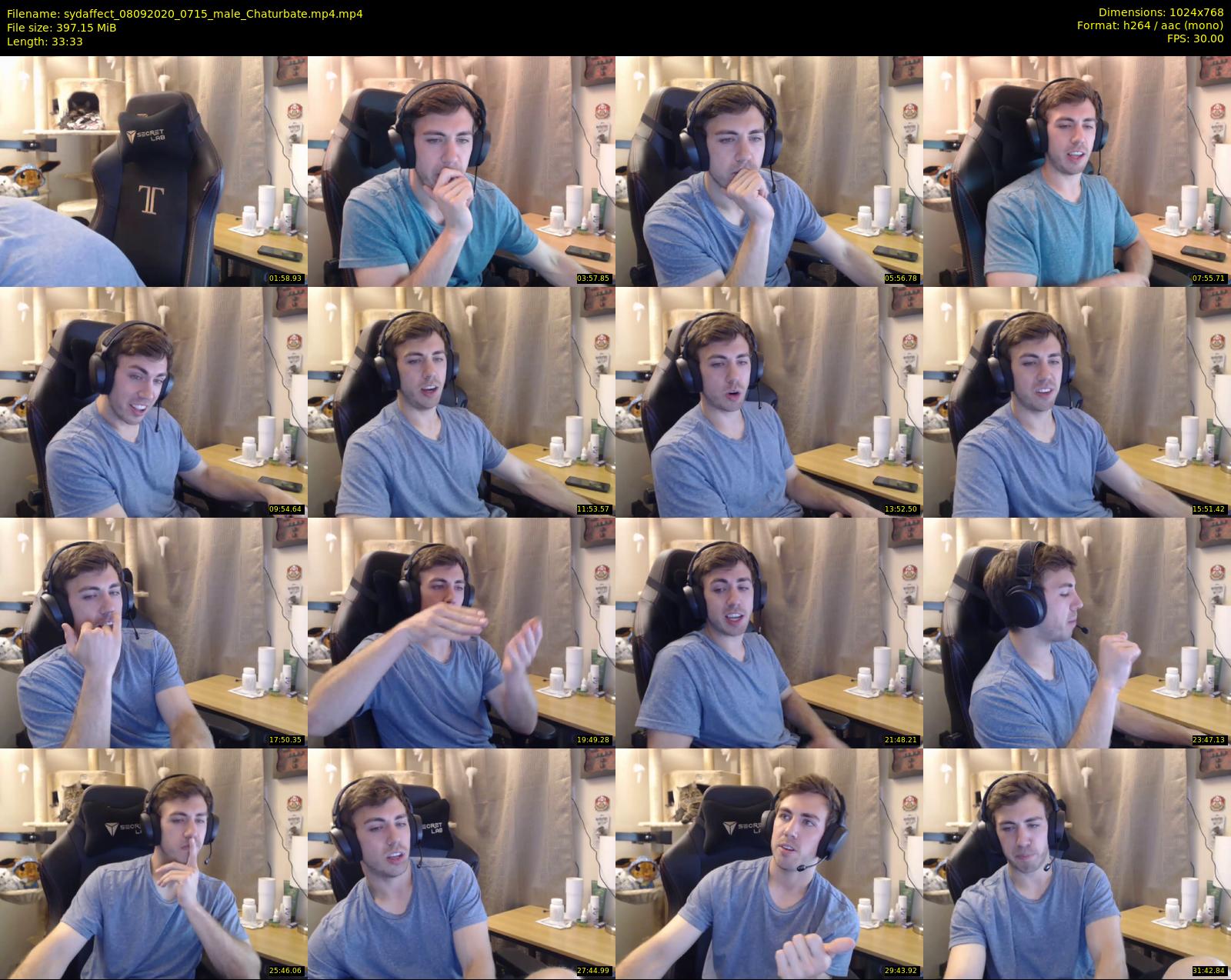 sydaffect — 34 minute Chaturbate male cam show recording, 720p, Sep 8, 2020