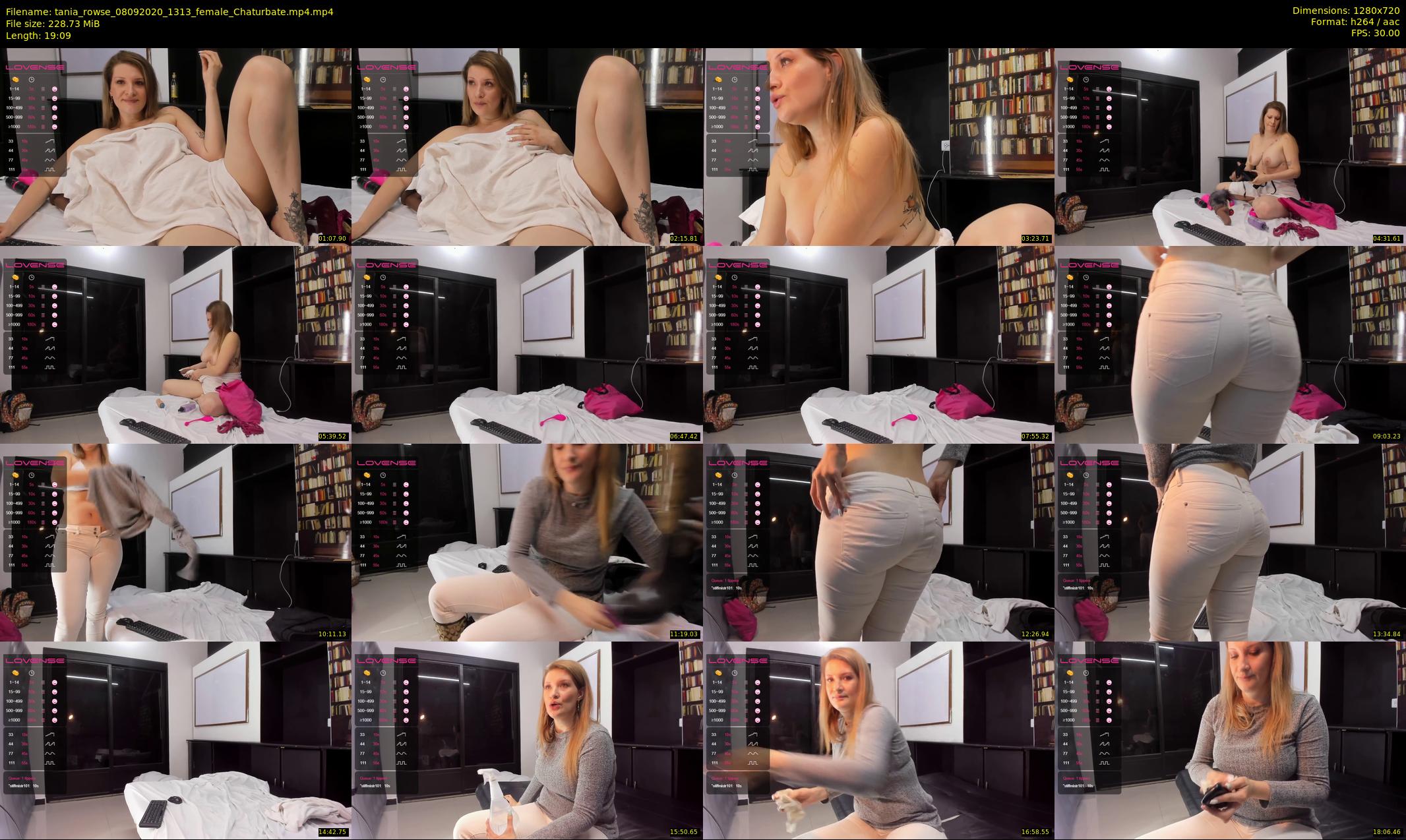 tania_rowse — 20 minute Chaturbate female cam show recording, 720p, Sep 8, 2020