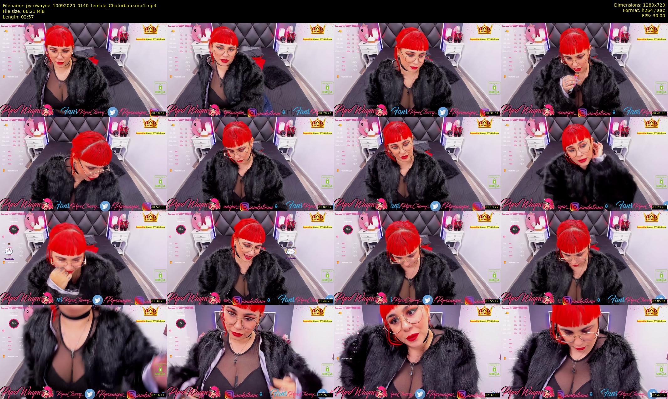 pyrowayne — 3 minute Chaturbate female cam show recording, 720p, Sep 10, 2020