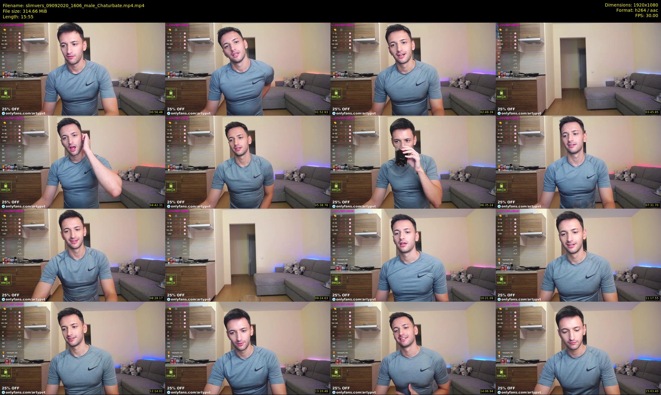 slimvers — 16 minute Chaturbate male cam show recording, 1080p, Sep 9, 2020