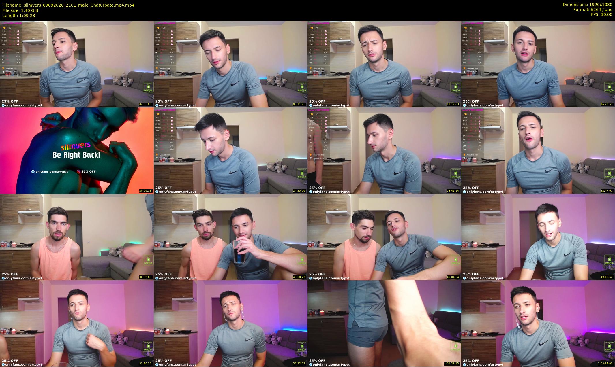 slimvers — 70 minute Chaturbate male cam show recording, 1080p, Sep 9, 2020