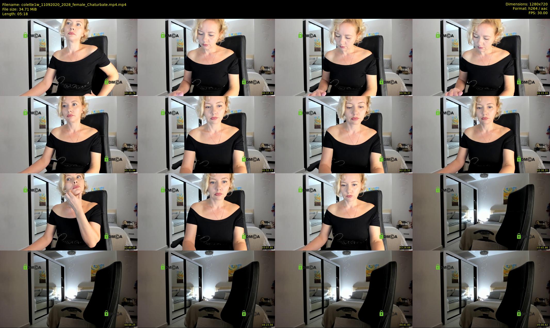 colette1w — 6 minute Chaturbate female cam show recording, 720p, Sep 11, 2020