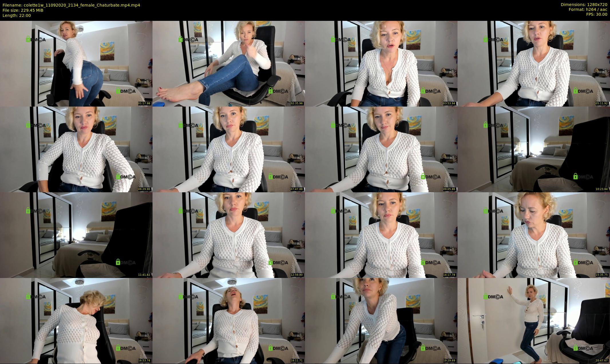 colette1w — 22 minute Chaturbate female cam show recording, 720p, Sep 11, 2020