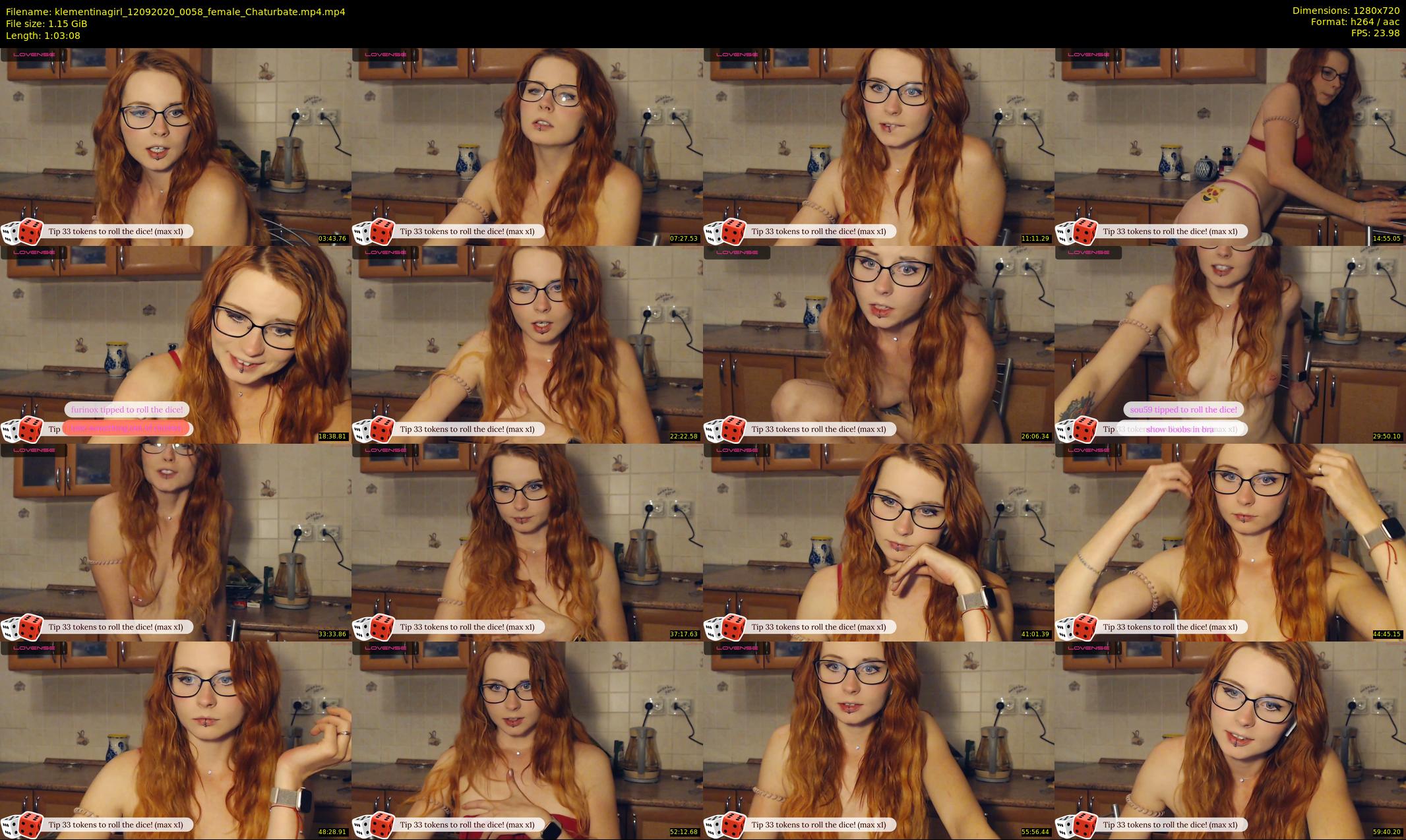 klementinagirl — 64 minute Chaturbate female cam show recording, 720p, Sep 12, 2020