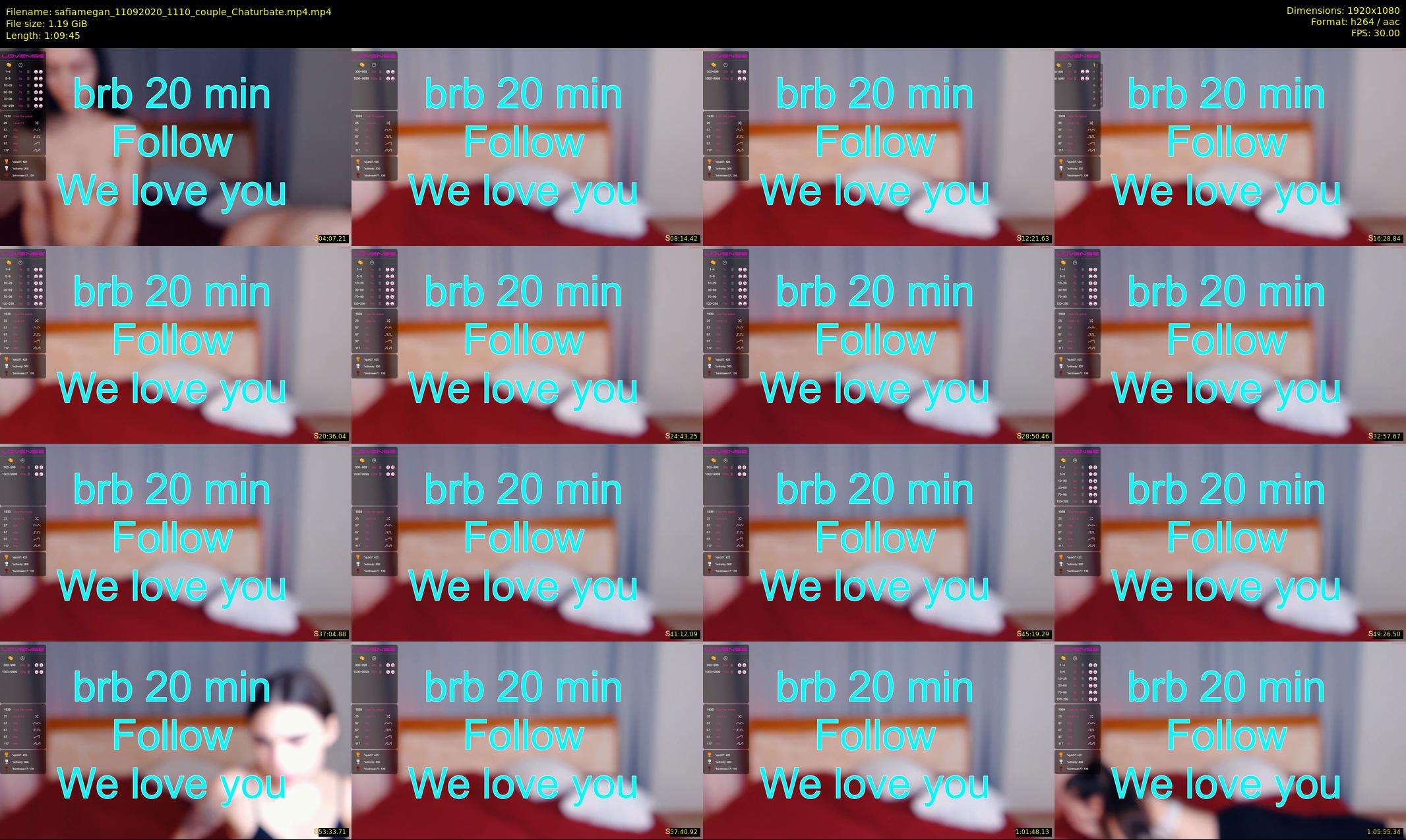 safiamegan — 70 minute Chaturbate couple cam show recording, 1080p, Sep 11, 2020