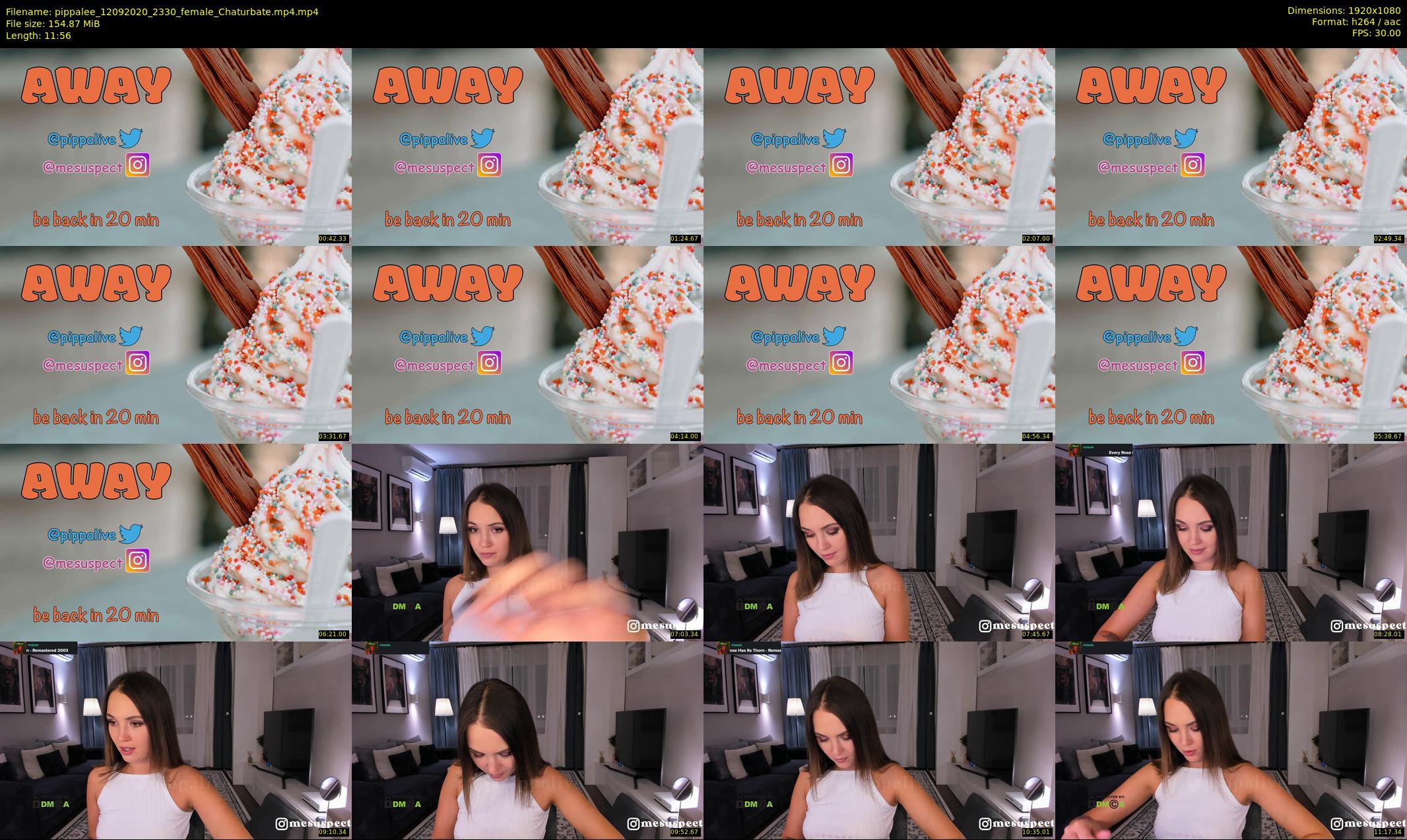 pippalee — 12 minute Chaturbate female cam show recording, 1080p, Sep 12, 2020