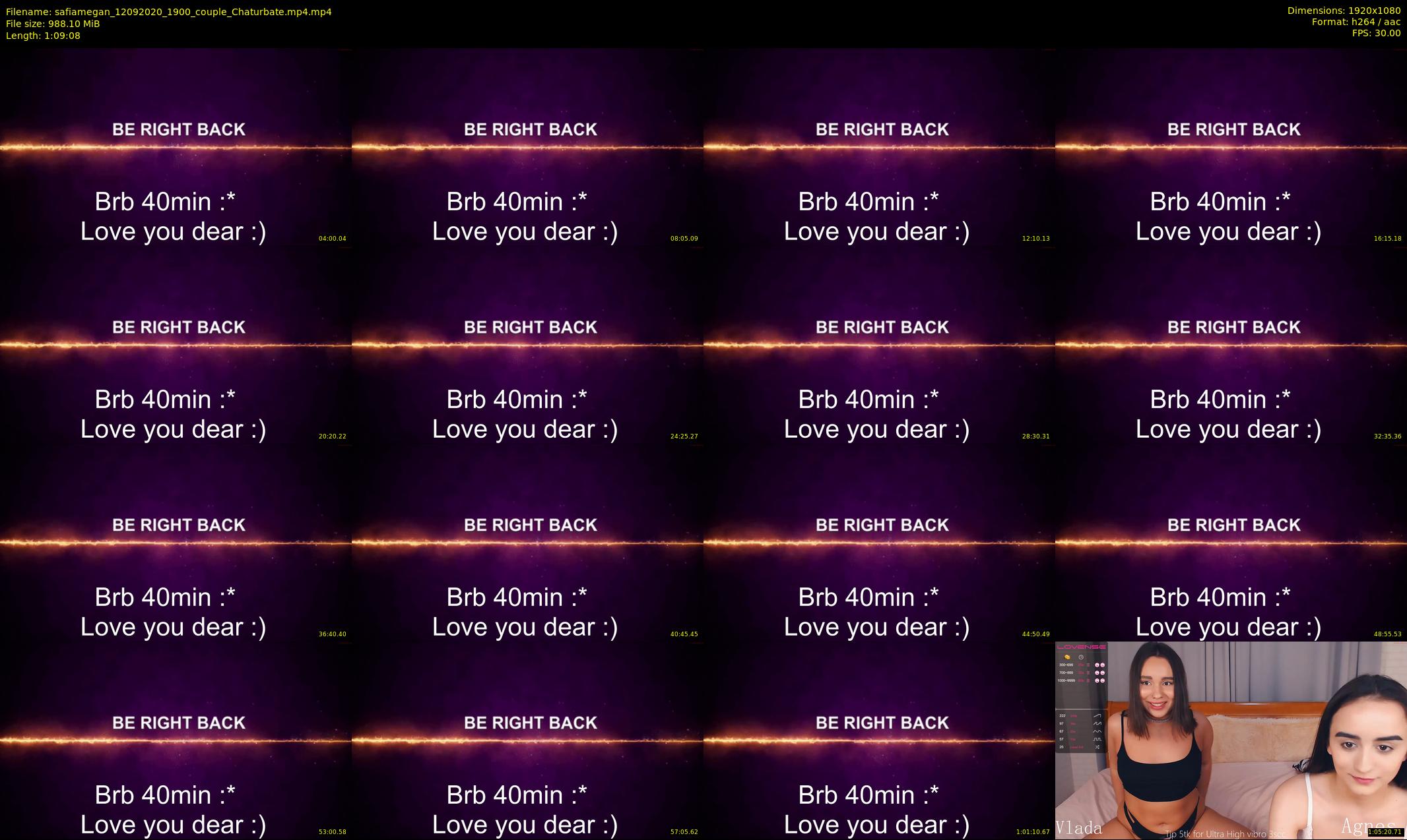 safiamegan — 70 minute Chaturbate couple cam show recording, 1080p, Sep 12, 2020