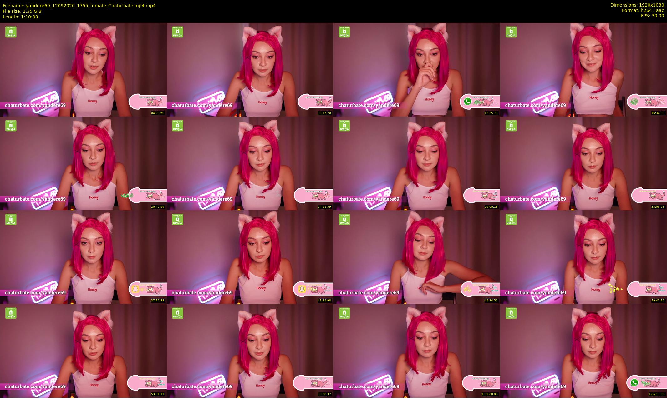 yandere69 — 71 minute Chaturbate female cam show recording, 1080p, Sep 12, 2020